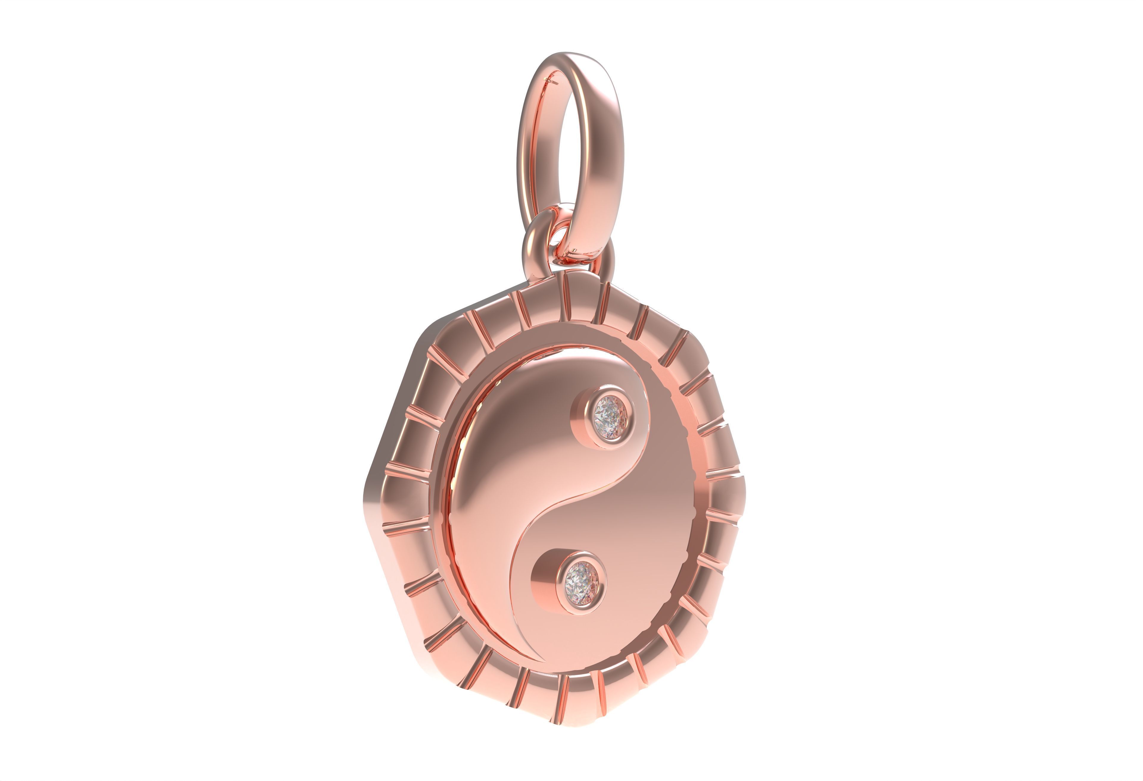 Small Charm Necklace Diamond Pendant 3D print model_10