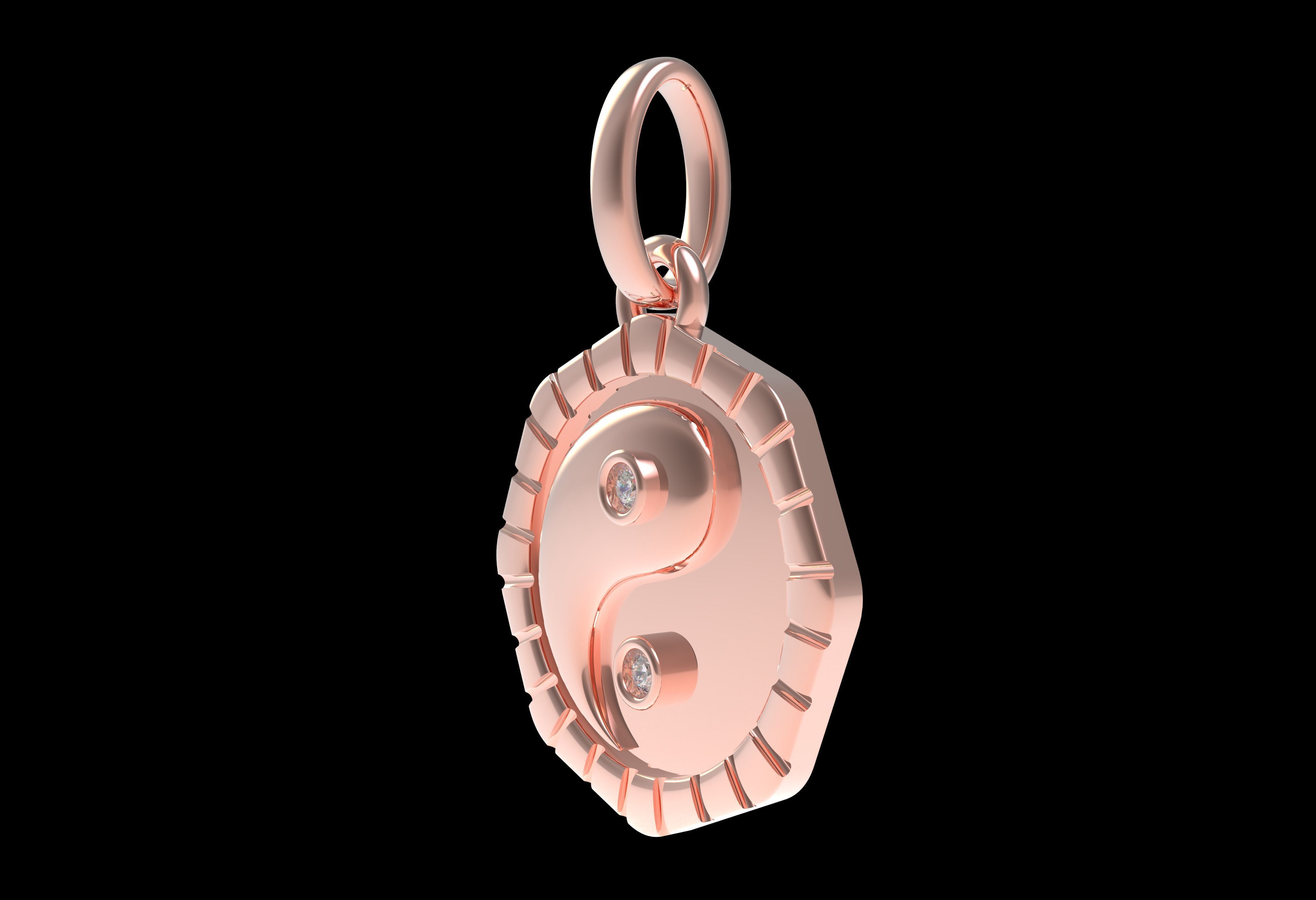 Small Charm Necklace Diamond Pendant 3D print model_13
