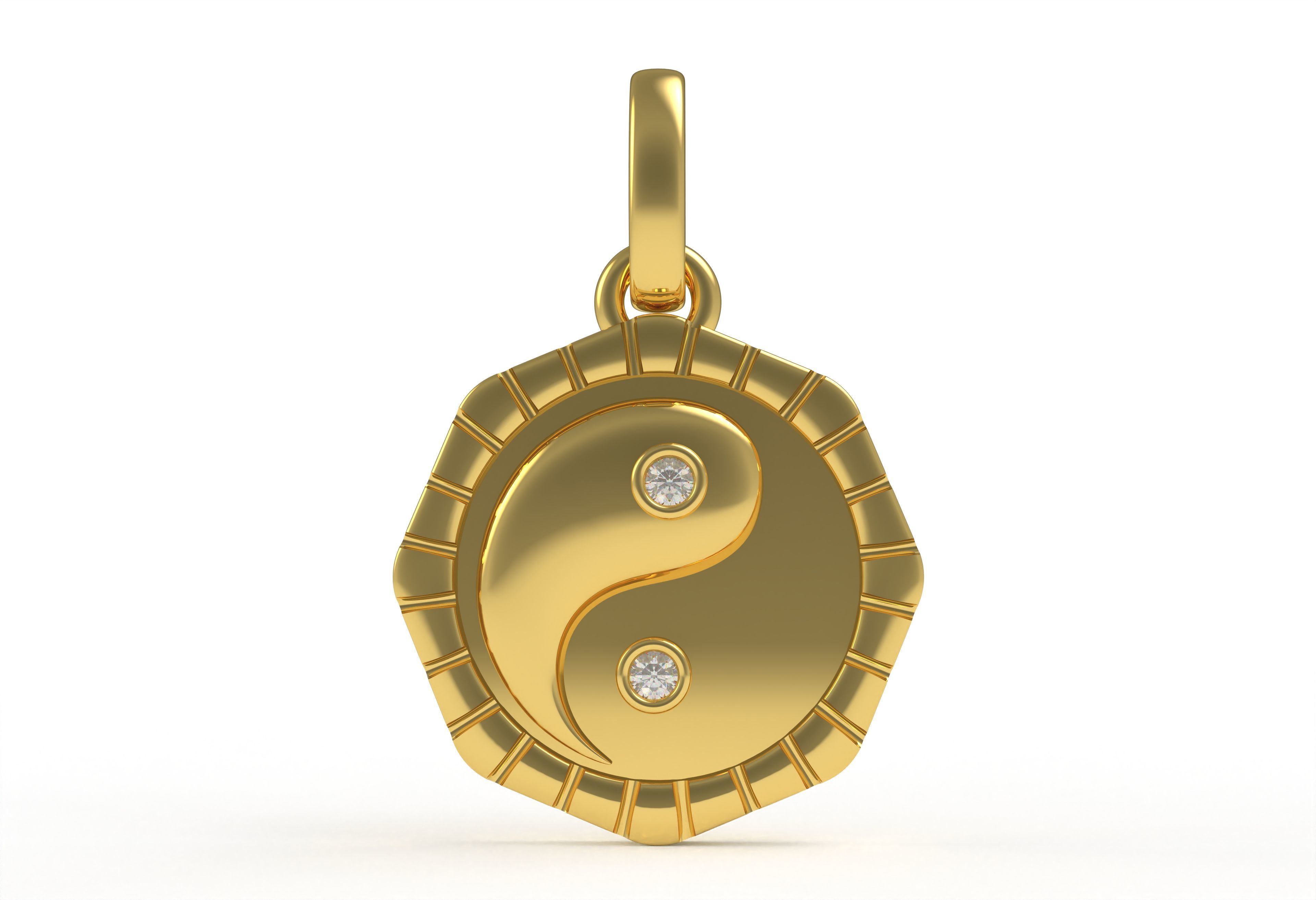 Small Charm Necklace Diamond Pendant 3D print model_4