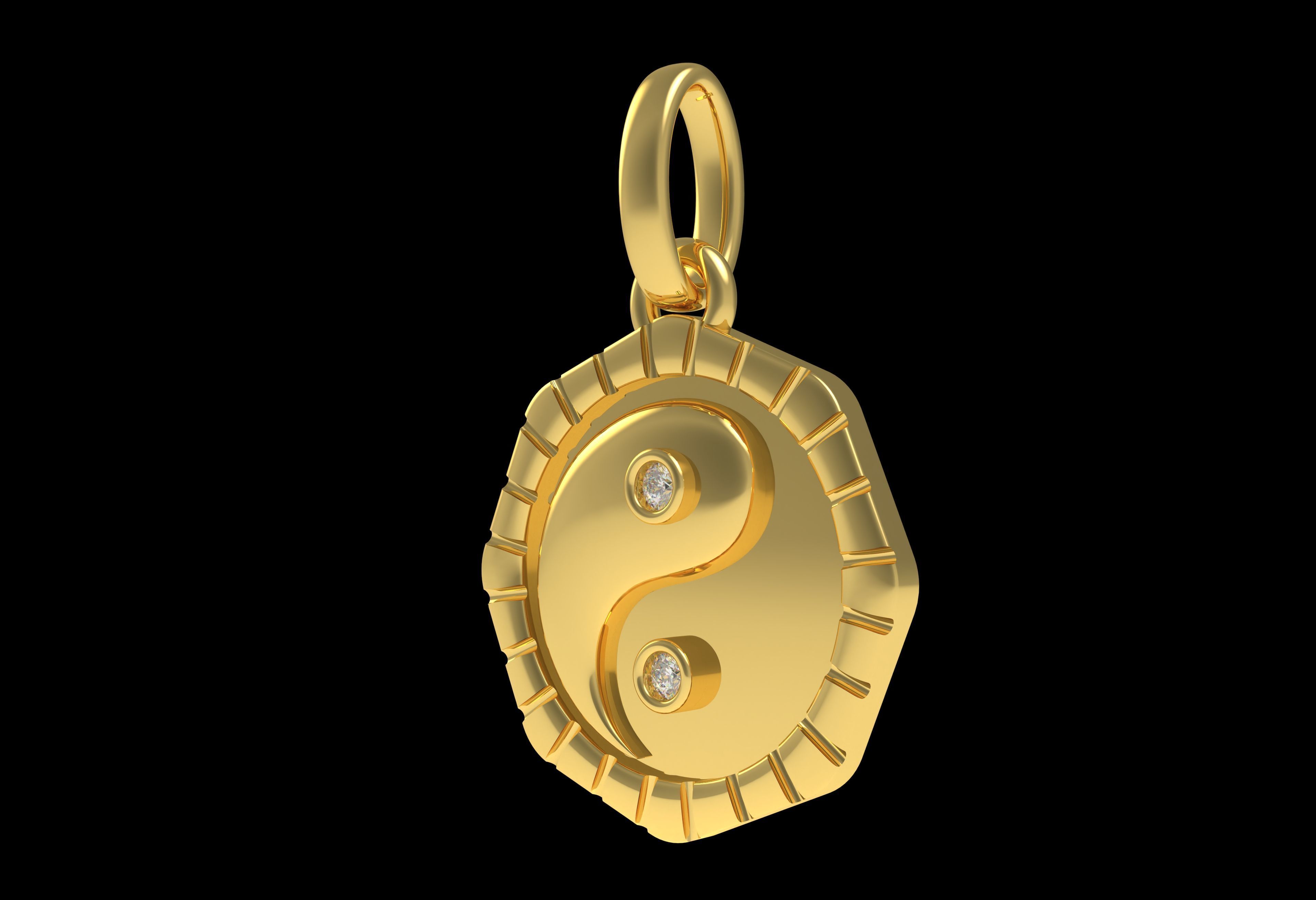 Small Charm Necklace Diamond Pendant 3D print model_21