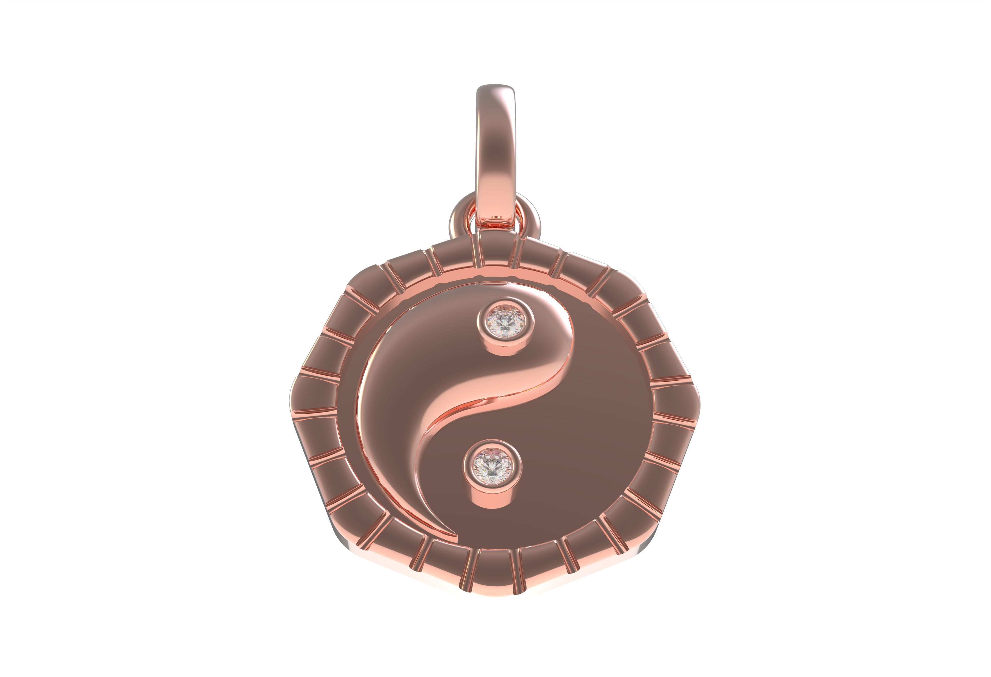 Small Charm Necklace Diamond Pendant 3D print model_8
