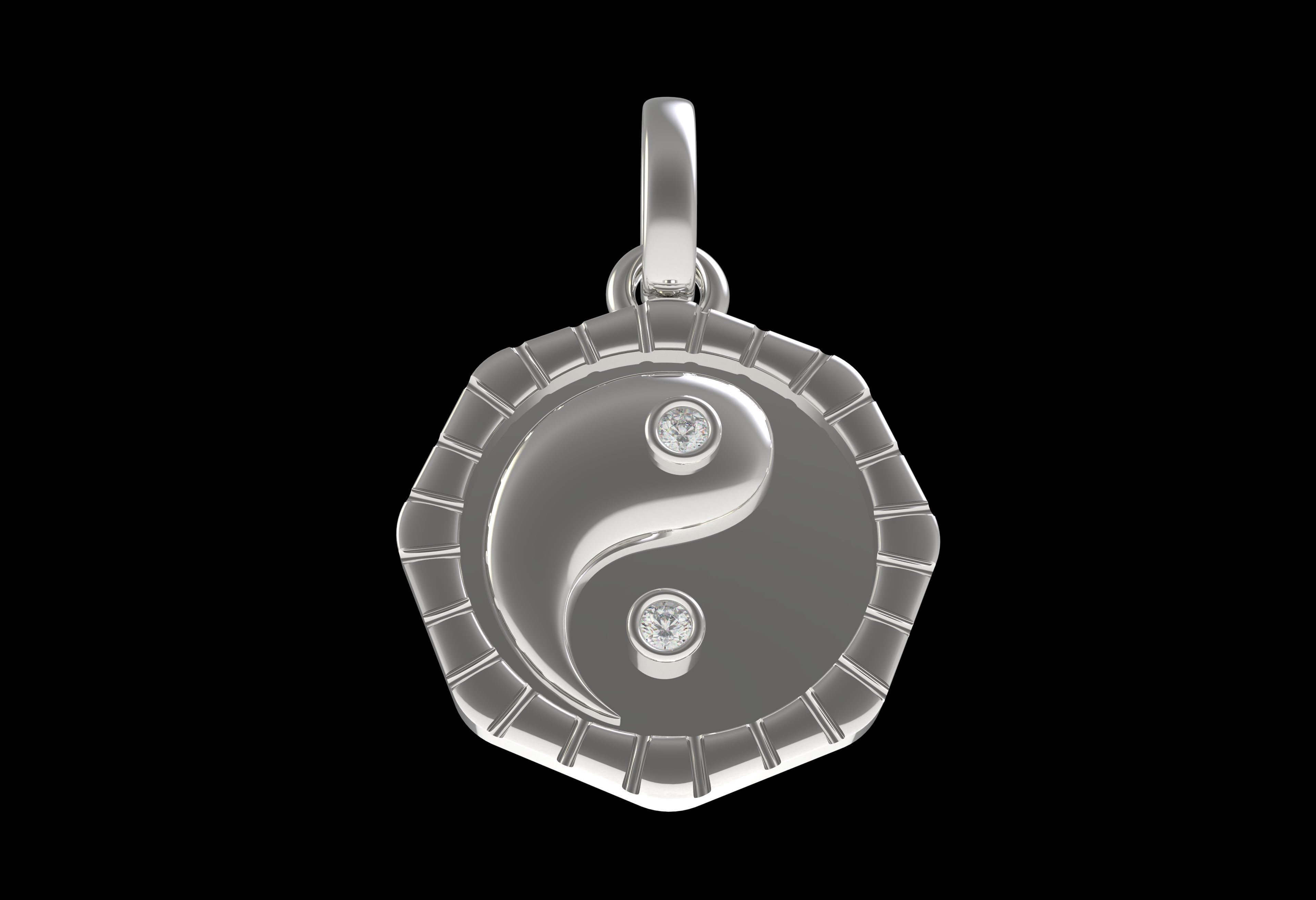 Small Charm Necklace Diamond Pendant 3D print model_16
