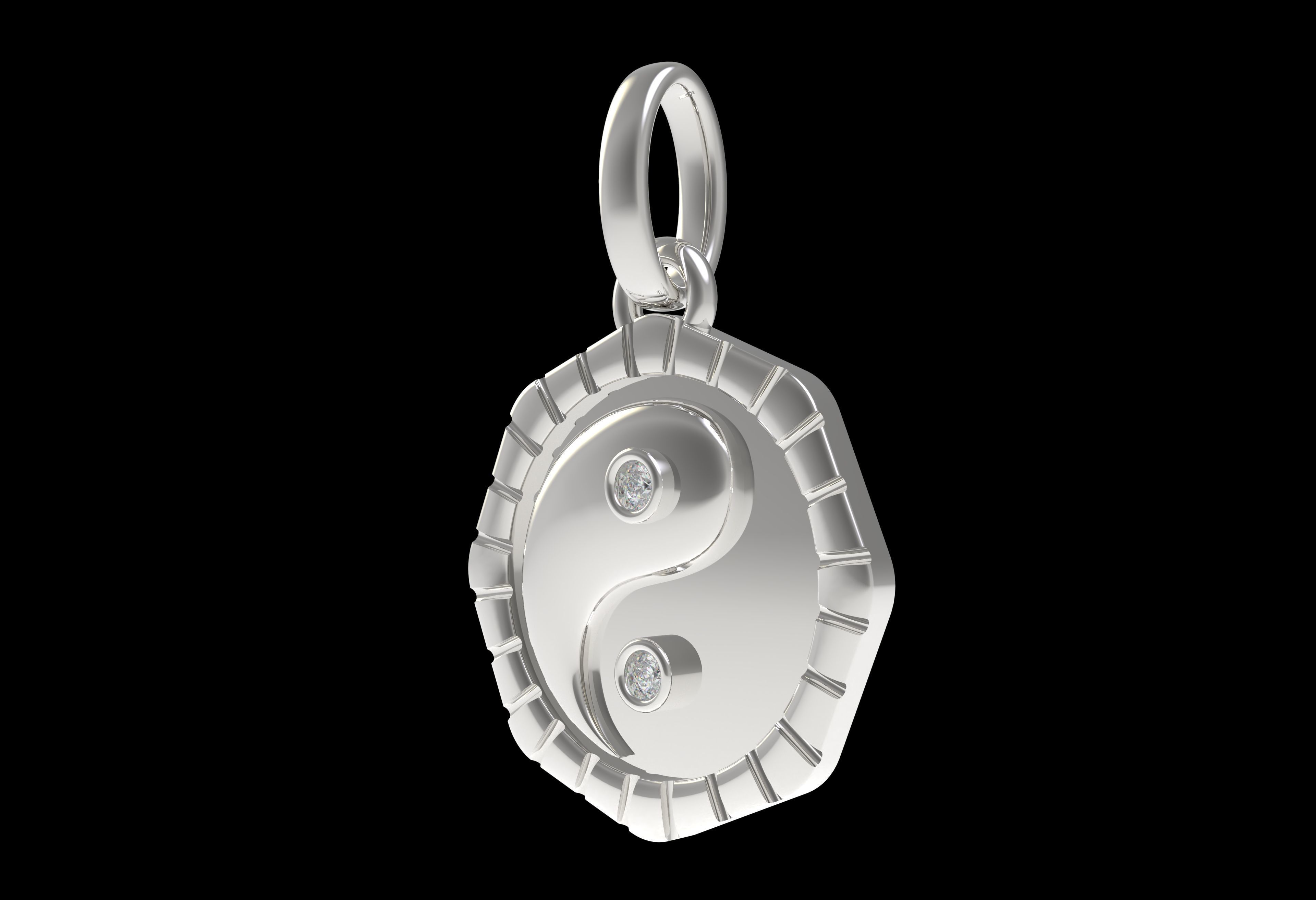 Small Charm Necklace Diamond Pendant 3D print model_17