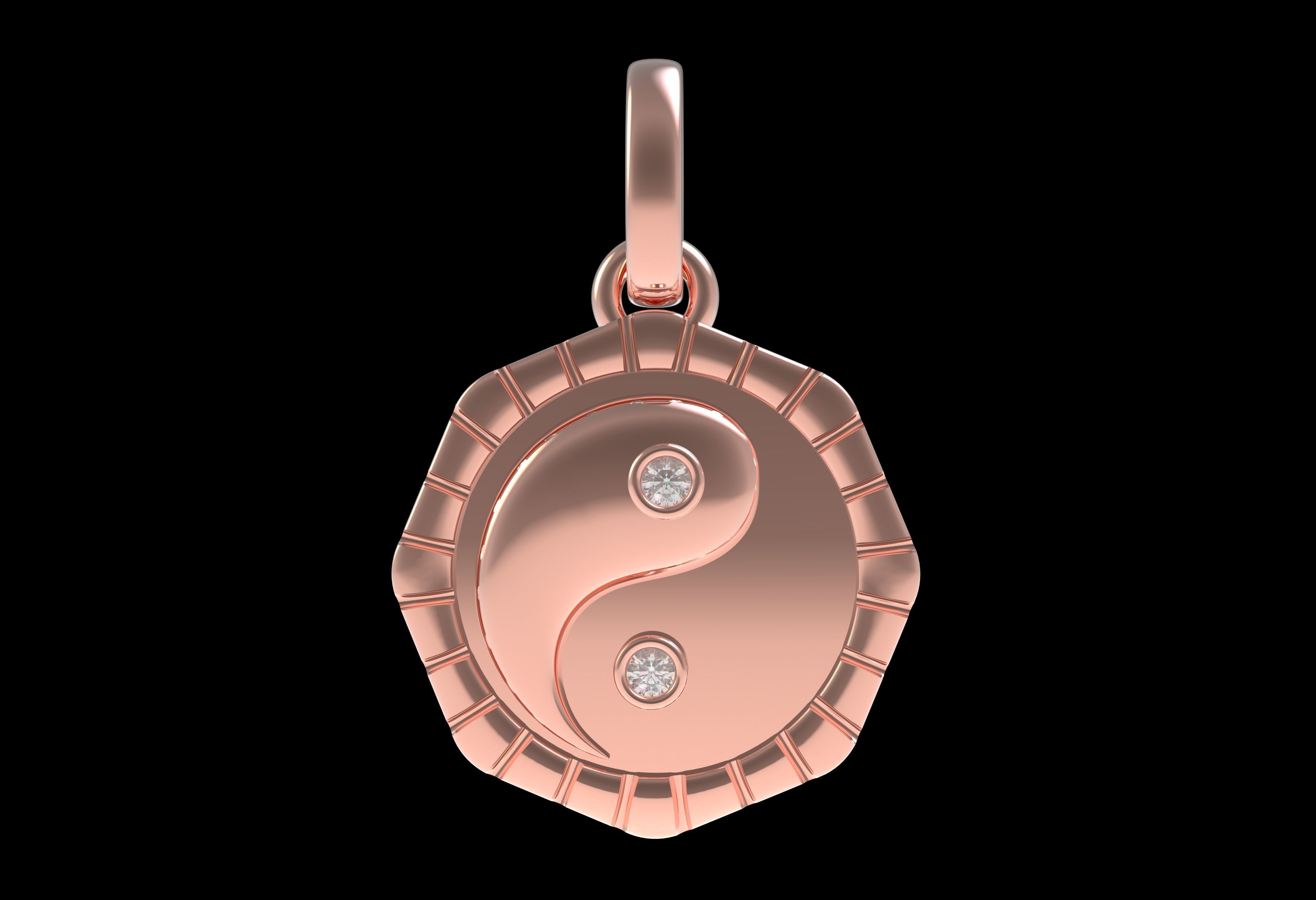 Small Charm Necklace Diamond Pendant 3D print model_11