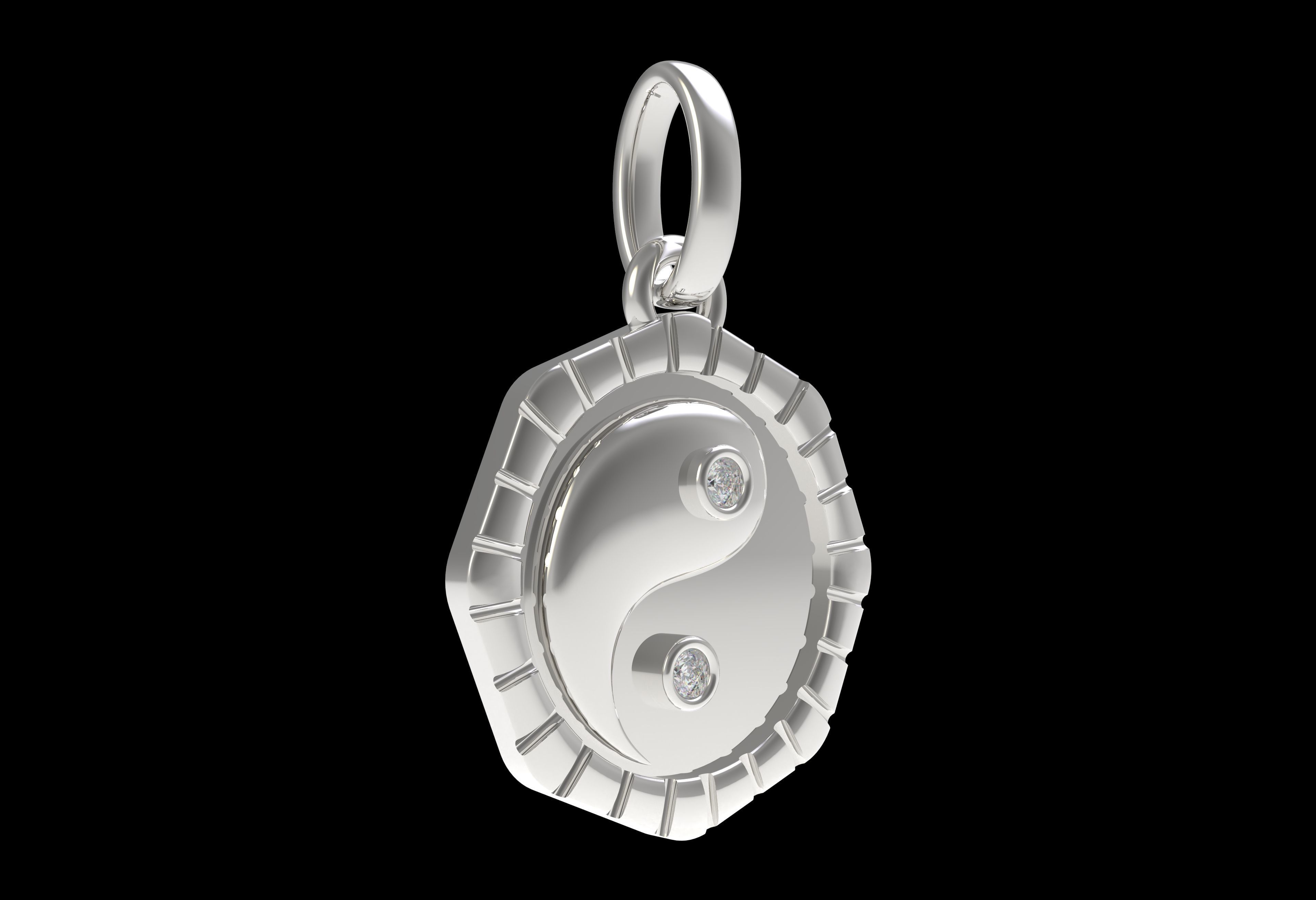 Small Charm Necklace Diamond Pendant 3D print model_18