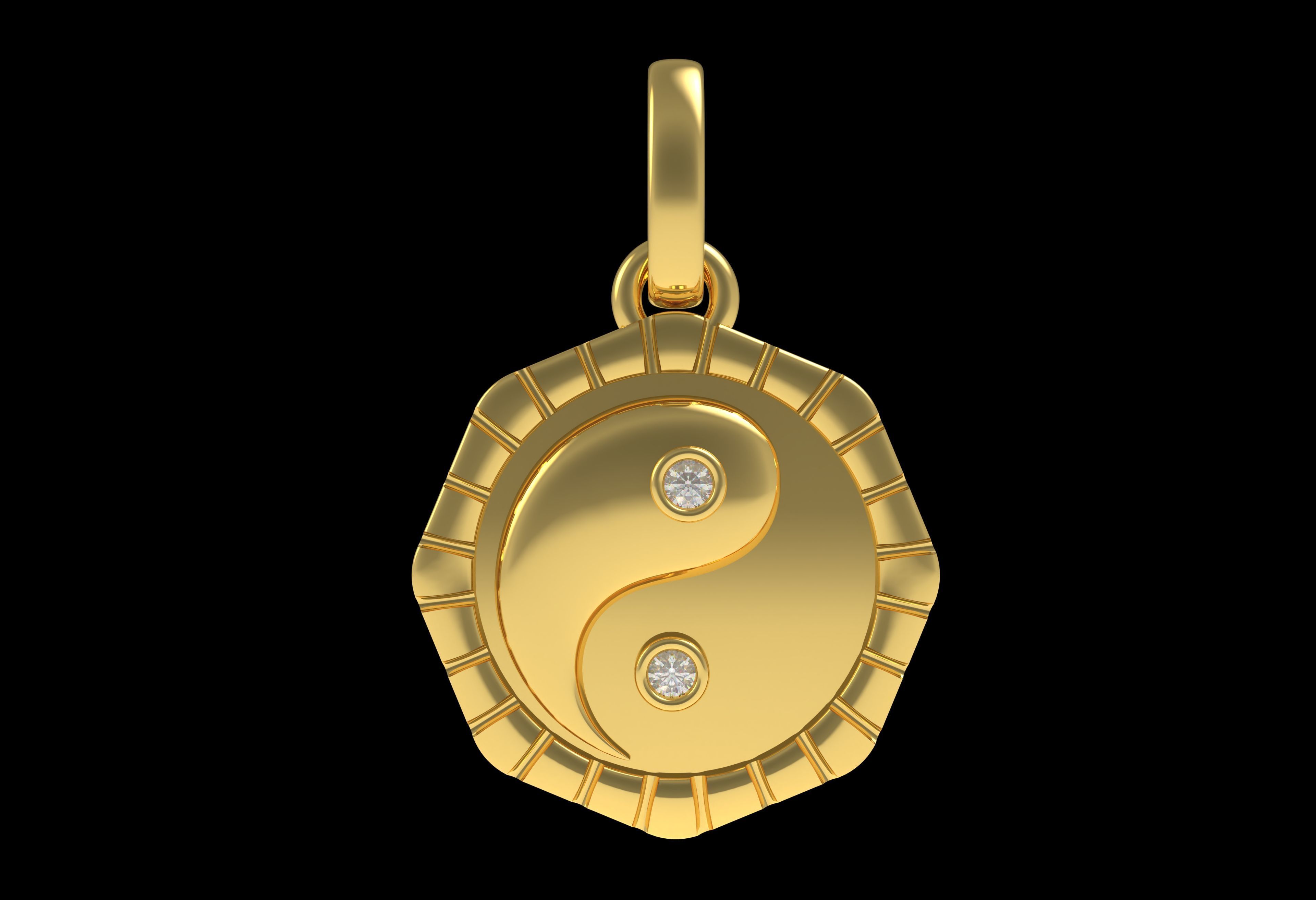Small Charm Necklace Diamond Pendant 3D print model_19