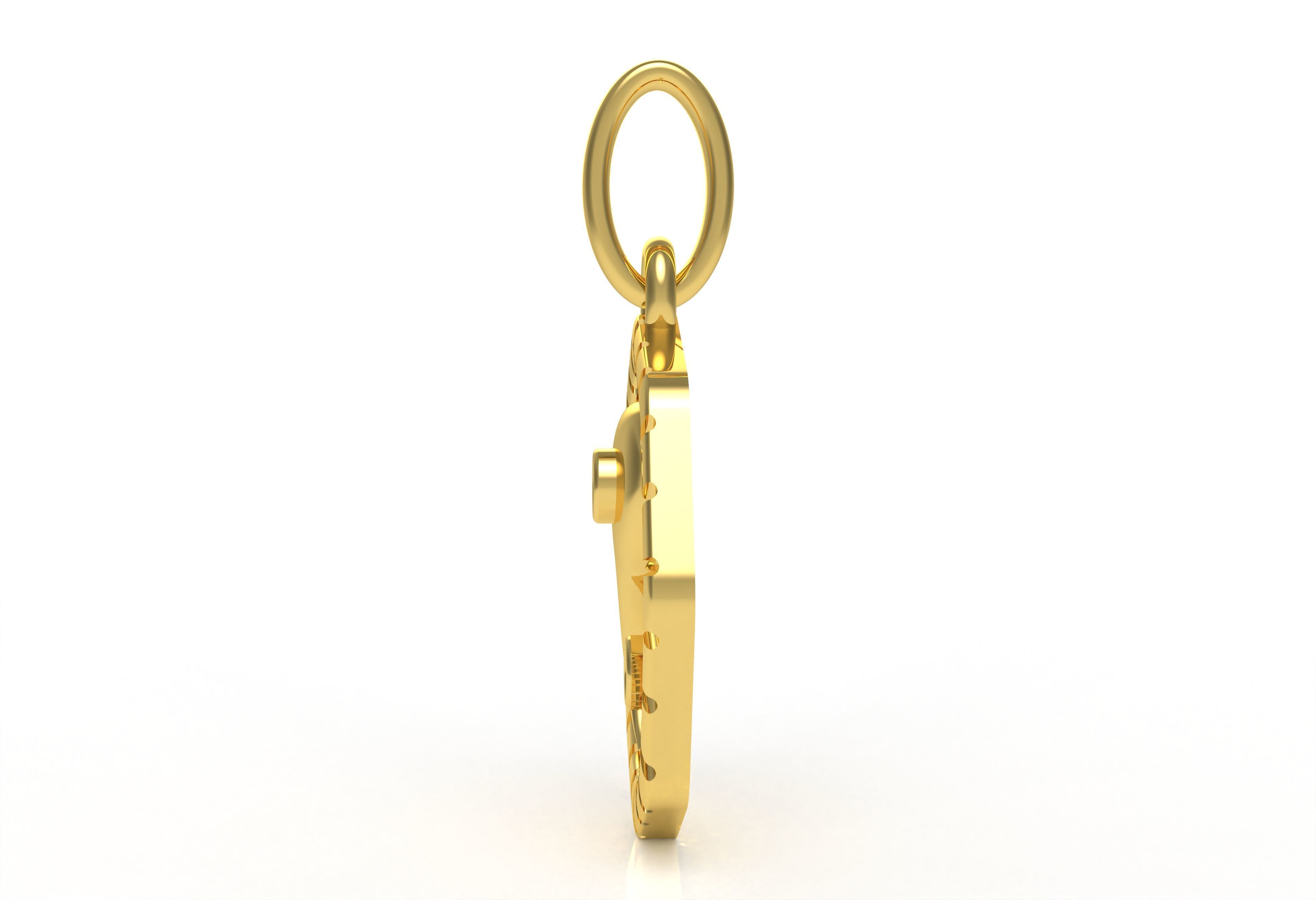 Small Charm Necklace Diamond Pendant 3D print model_6