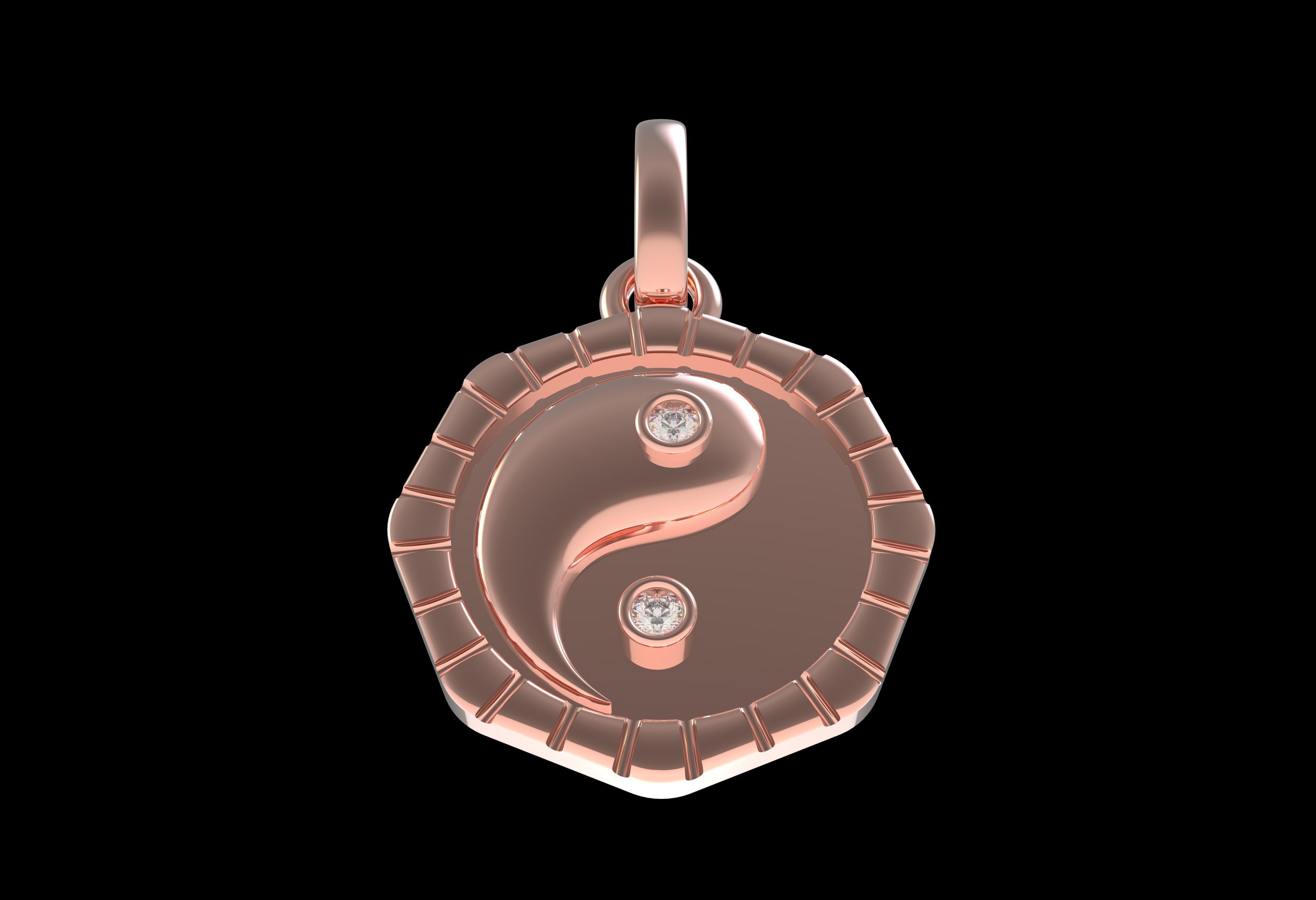 Small Charm Necklace Diamond Pendant 3D print model_12