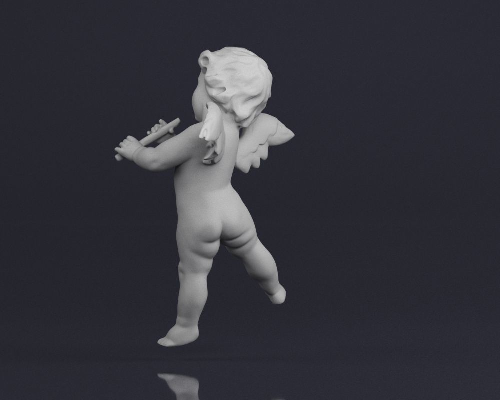 001519 Heavenly Melodies Elegant Angel Flutist 3D print model_3