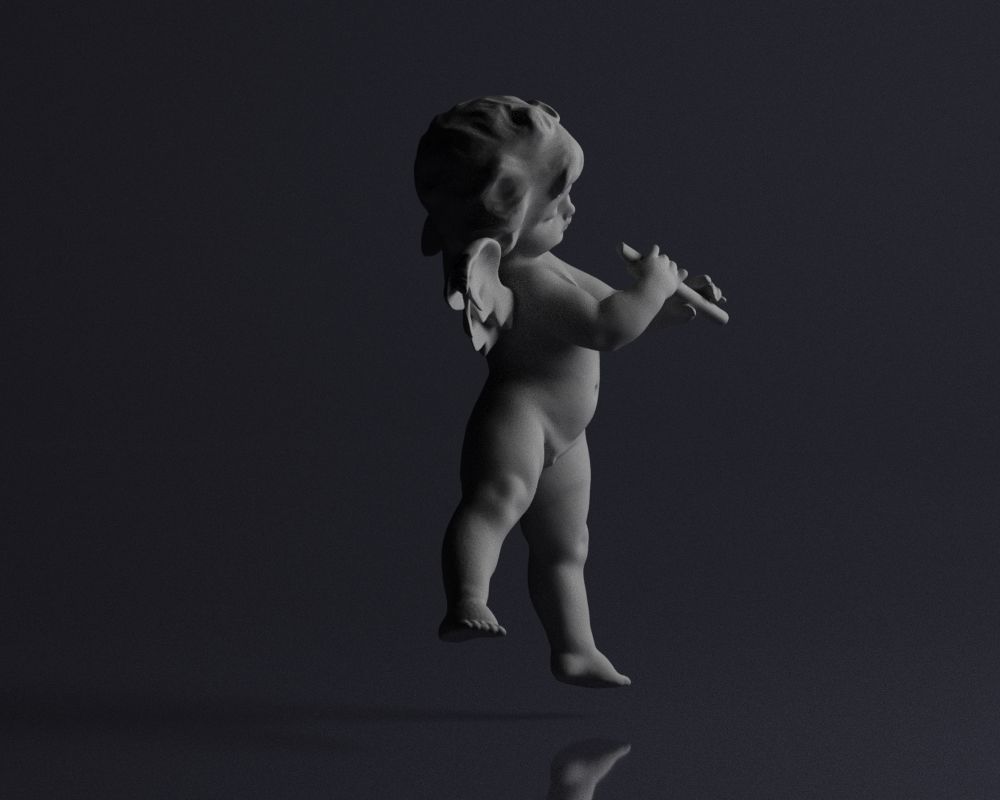 001519 Heavenly Melodies Elegant Angel Flutist 3D print model_5