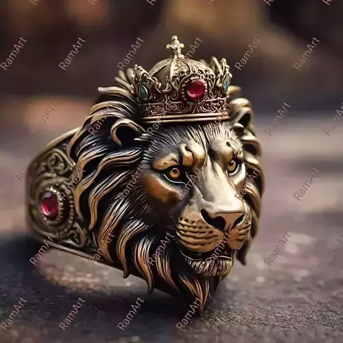 Lion ring lion face ring 3D model
