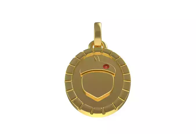 Small NUT Charm Necklace Diamond Pendant