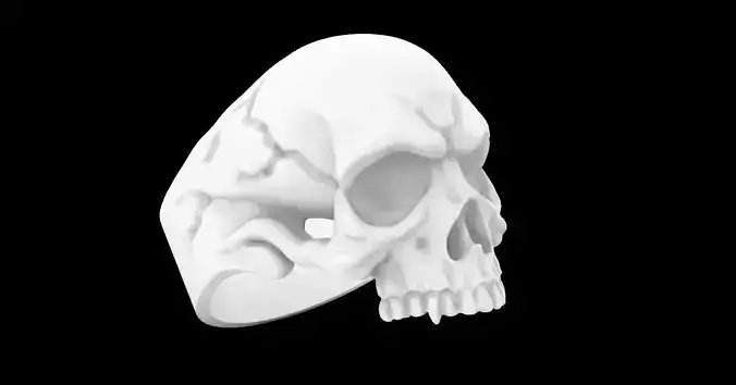 Anel 3D Caveira Realista