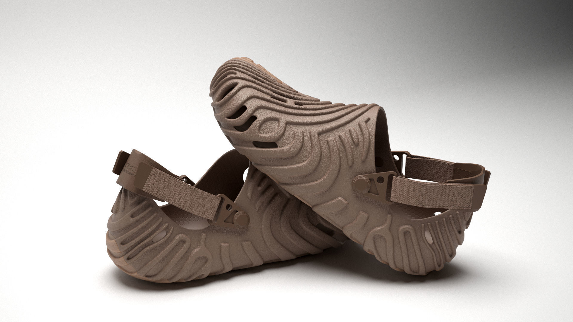 Crocs Pollex Clog Brown 3D model_1