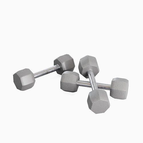 Steel Dumbbell 02 Low-poly 3D model