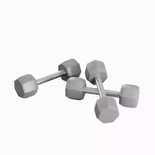 Steel Dumbbell 02 Low-poly 3D model
