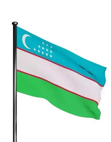 Uzbekistan Flag 3D model