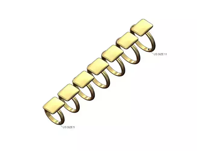 Rectangular cushion top ring US sizes 5to11