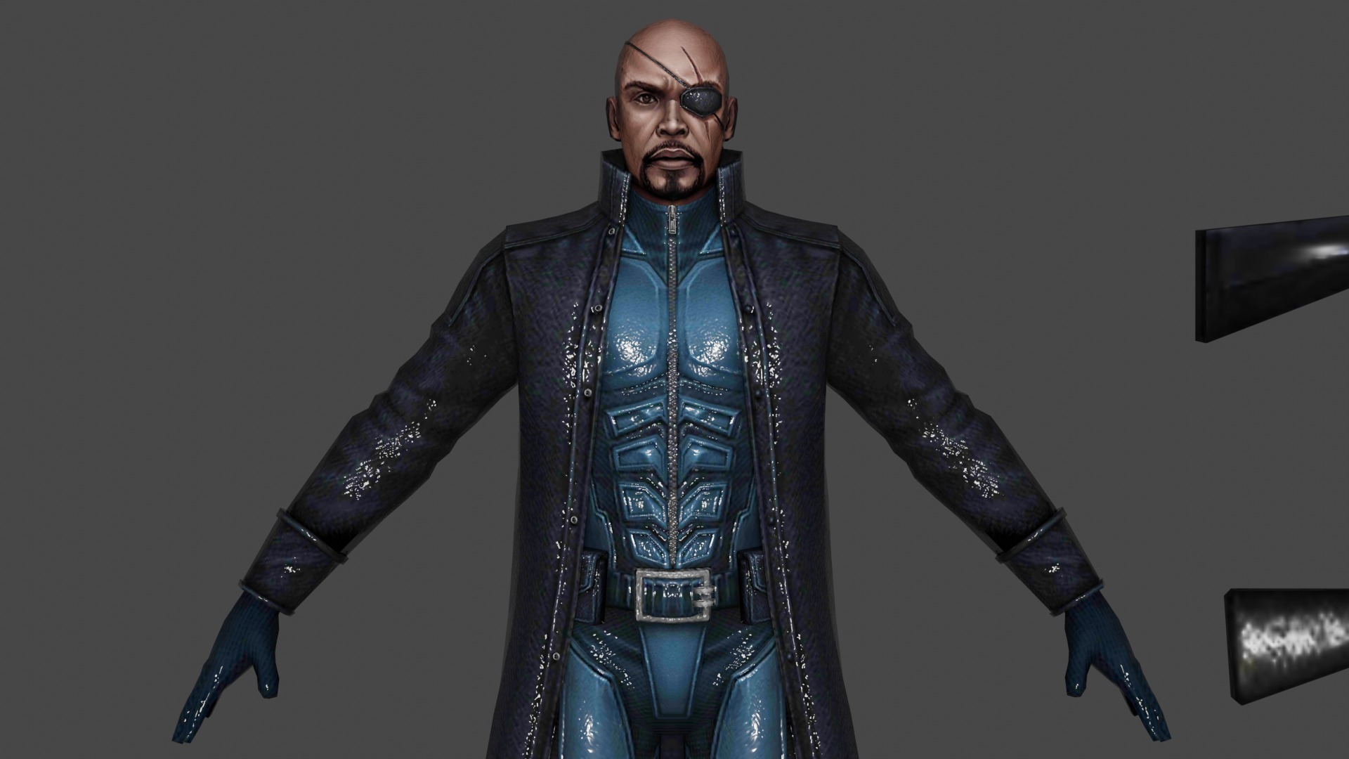 Nick Fury Low-poly 3D model_1