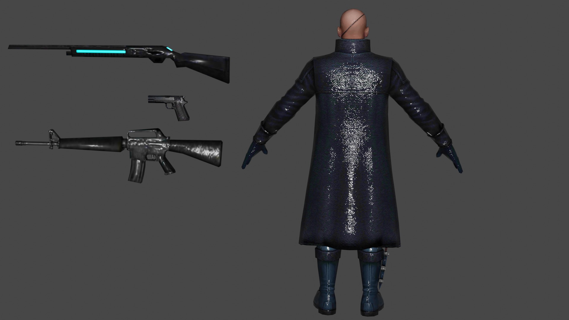 Nick Fury Low-poly 3D model_4
