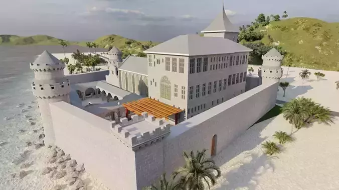 Beach Medieval Castle 3D model