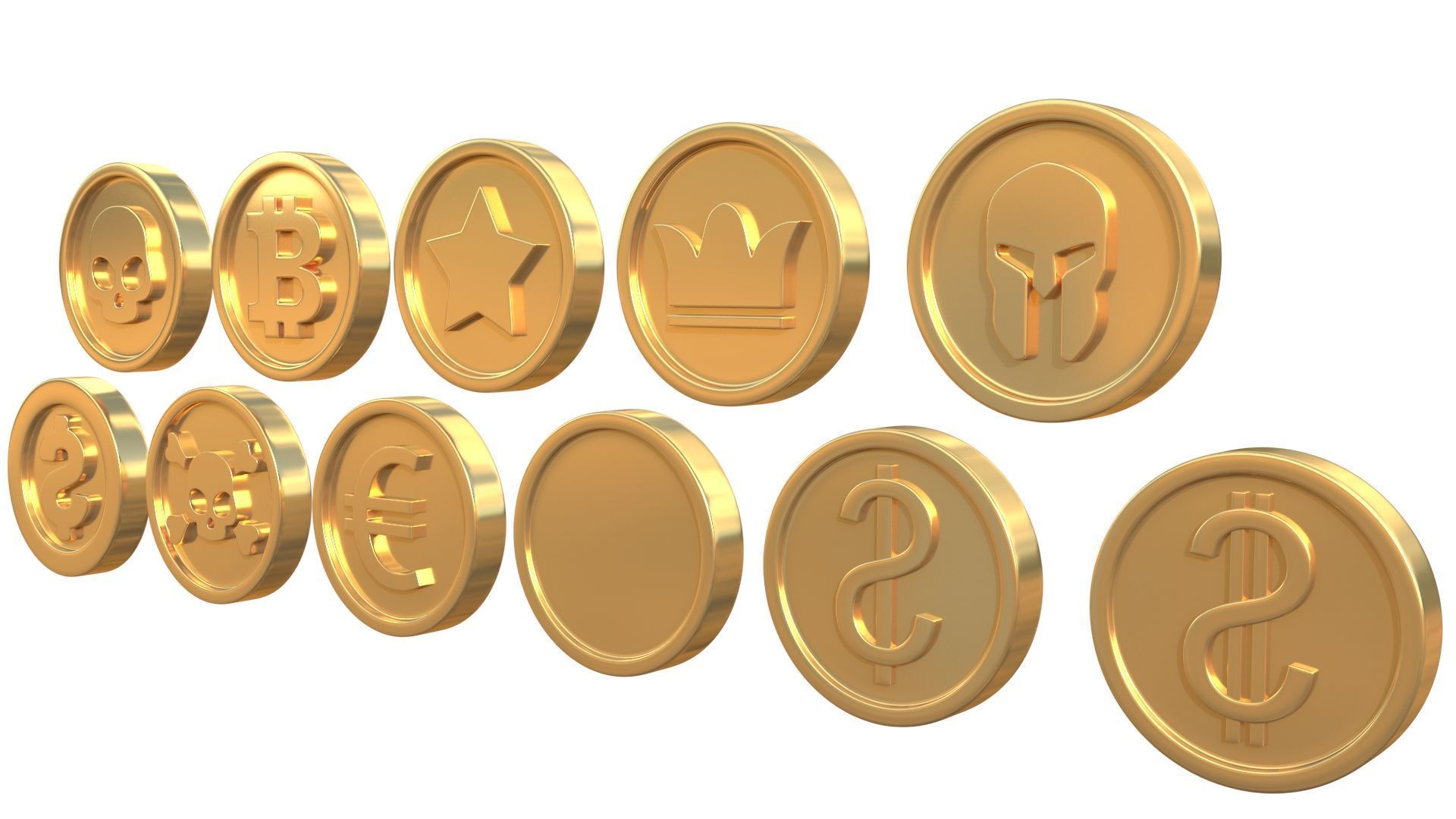 Coins 3D model_3