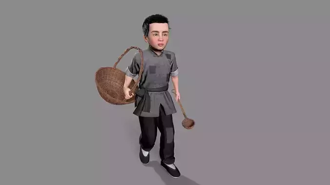 children Low-poly 3D model