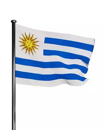 Uruguay Flag 3D model