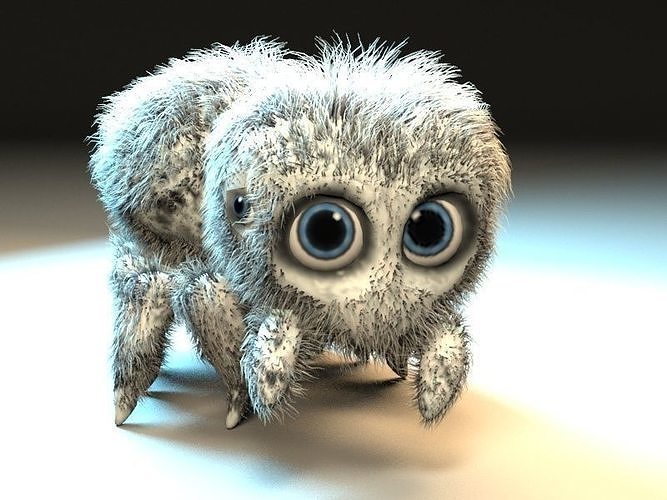 cartoon jump spider Low-poly 3D model
