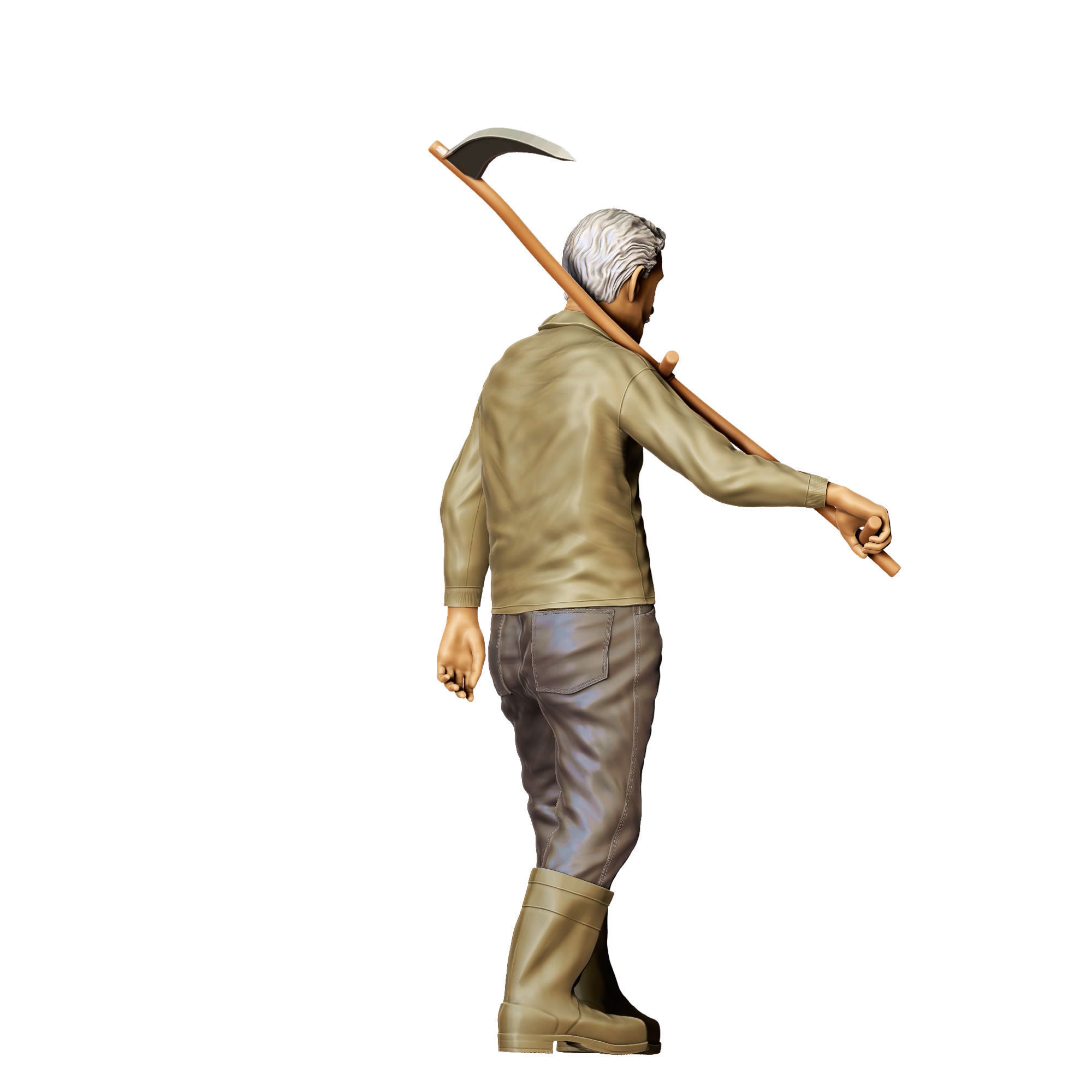 N1 Farmers Man with Scythe 3D print model_9