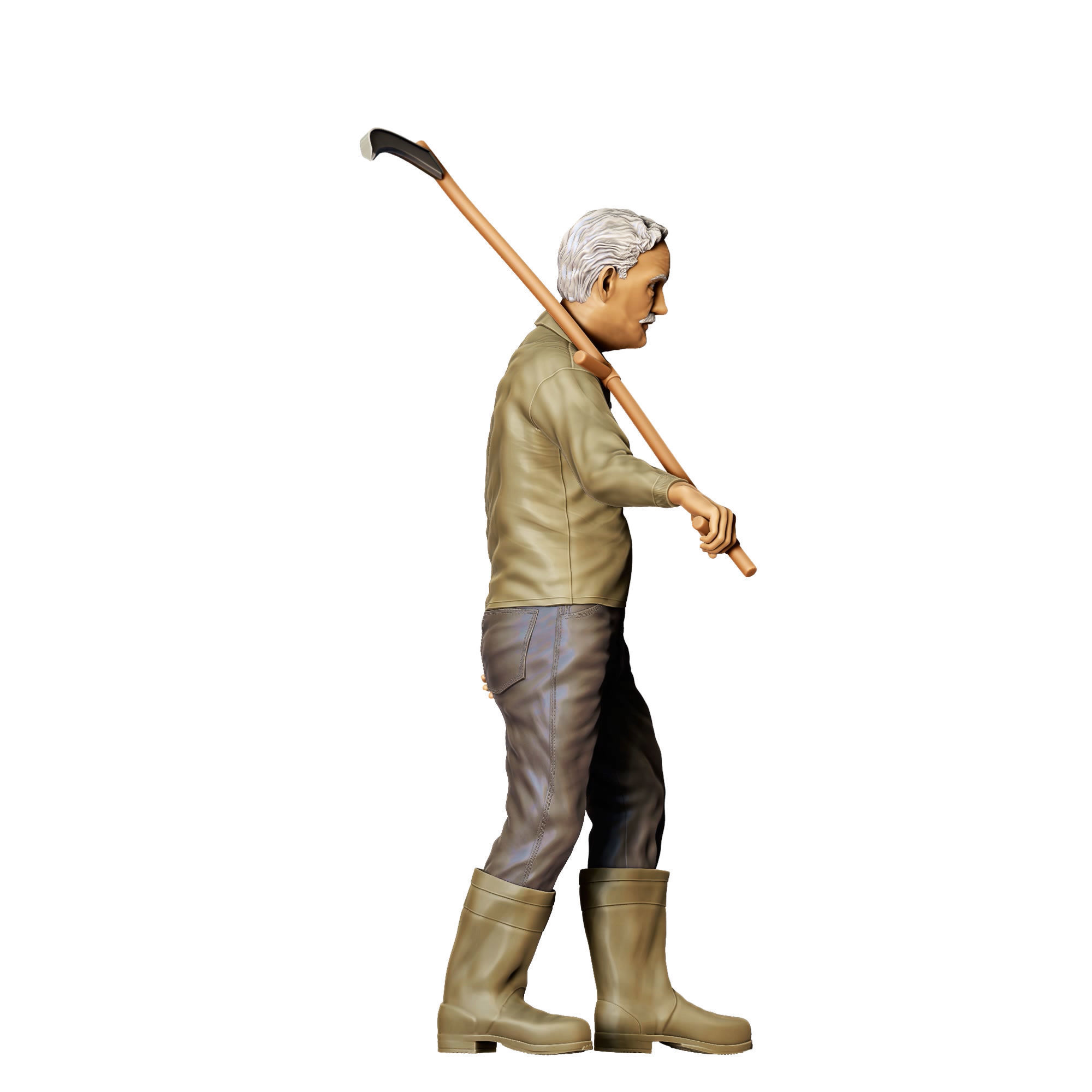 N1 Farmers Man with Scythe 3D print model_6