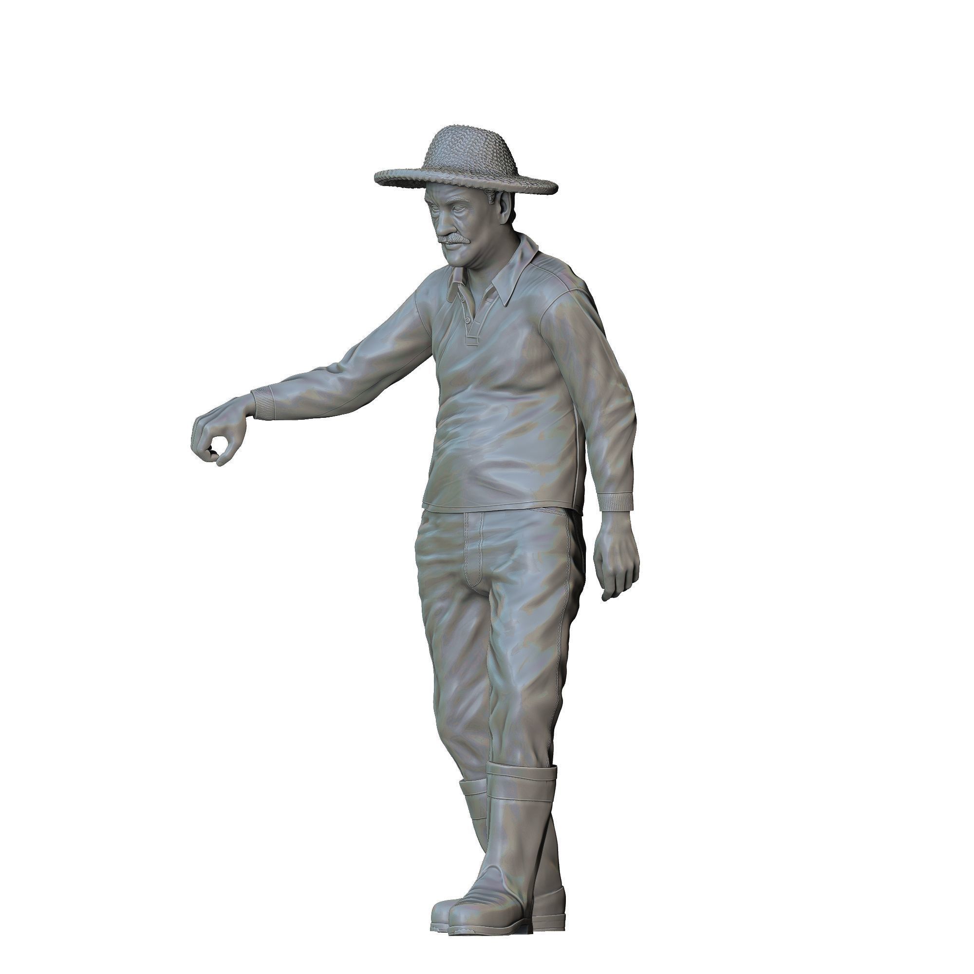 N1 Farmers Man with Scythe 3D print model_24