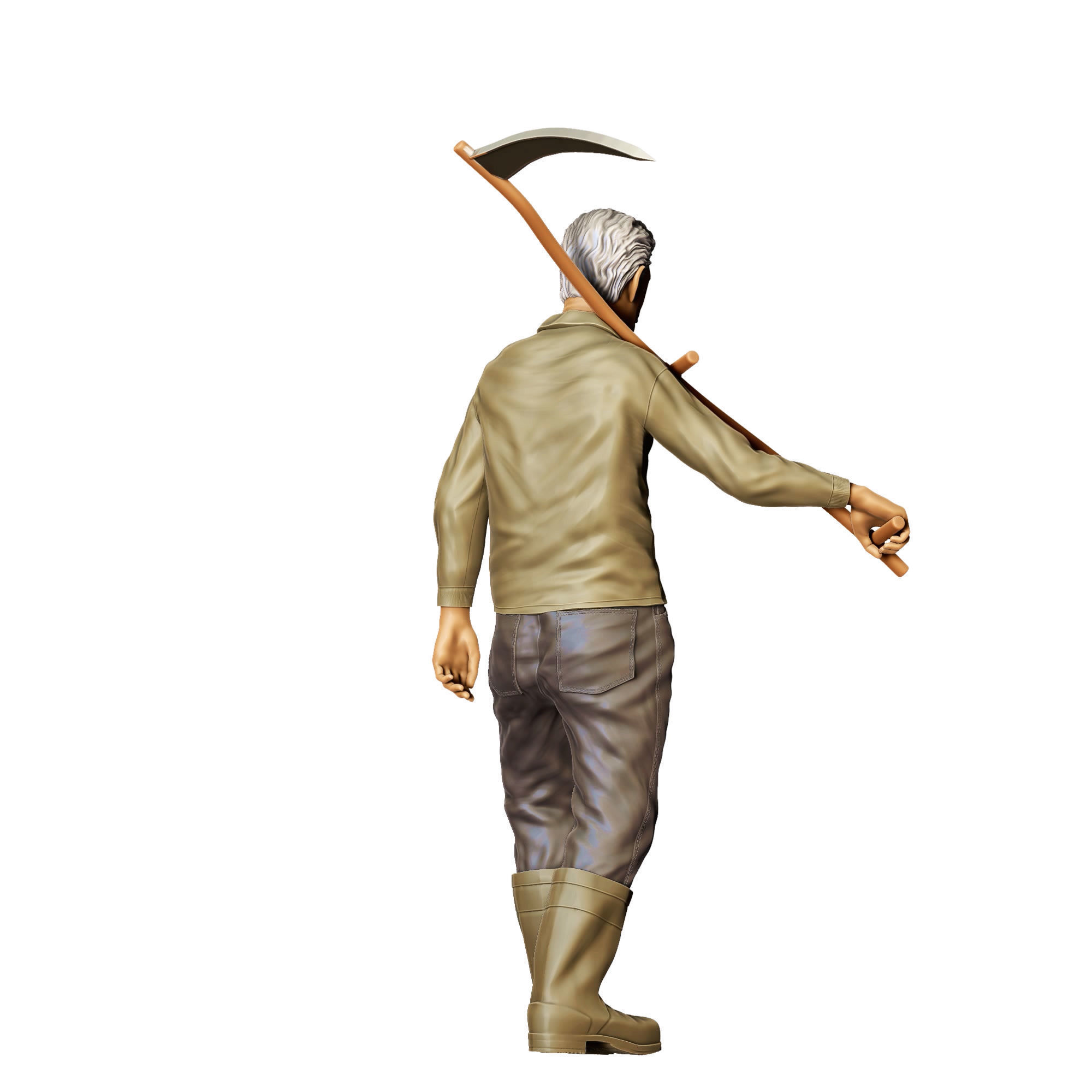 N1 Farmers Man with Scythe 3D print model_10