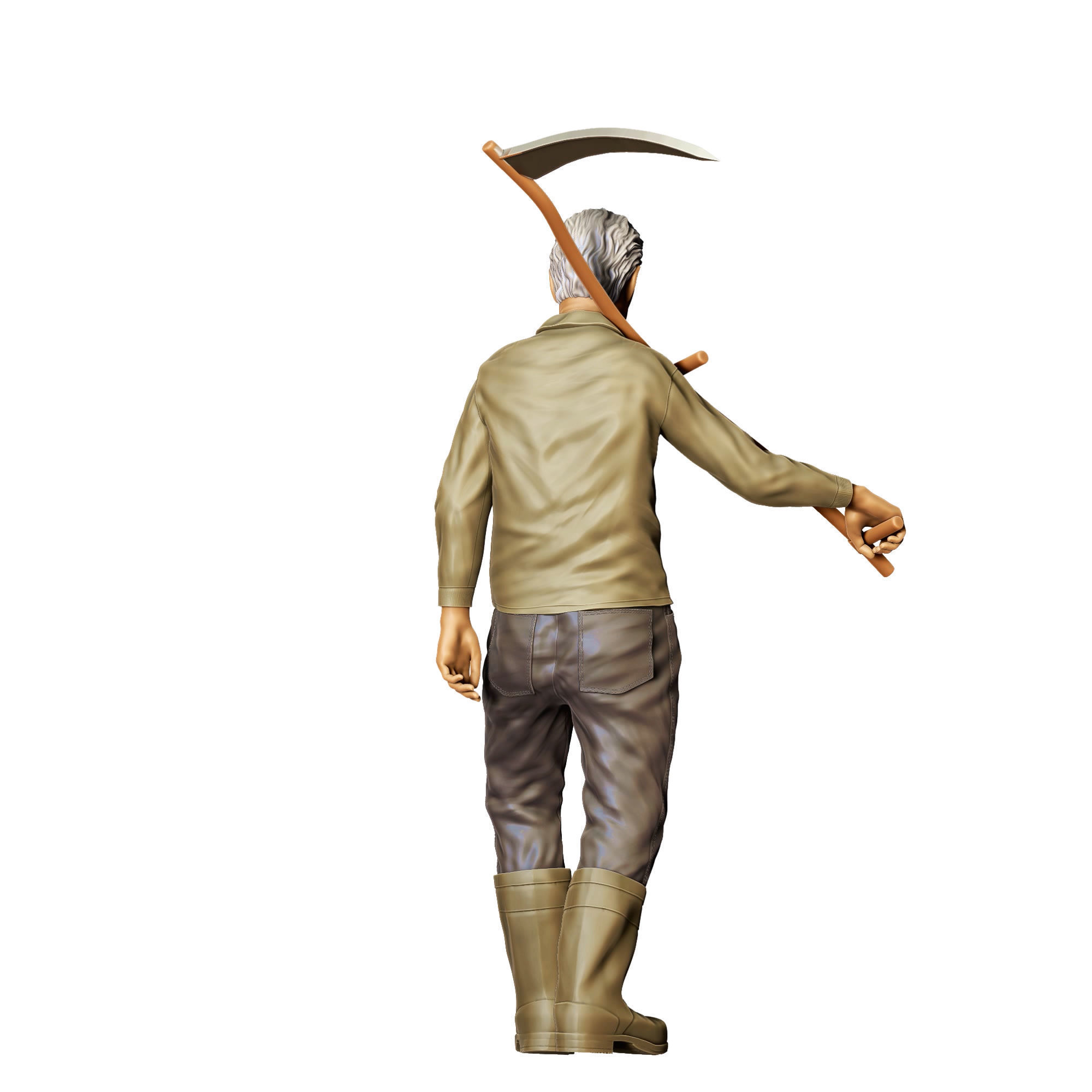 N1 Farmers Man with Scythe 3D print model_11