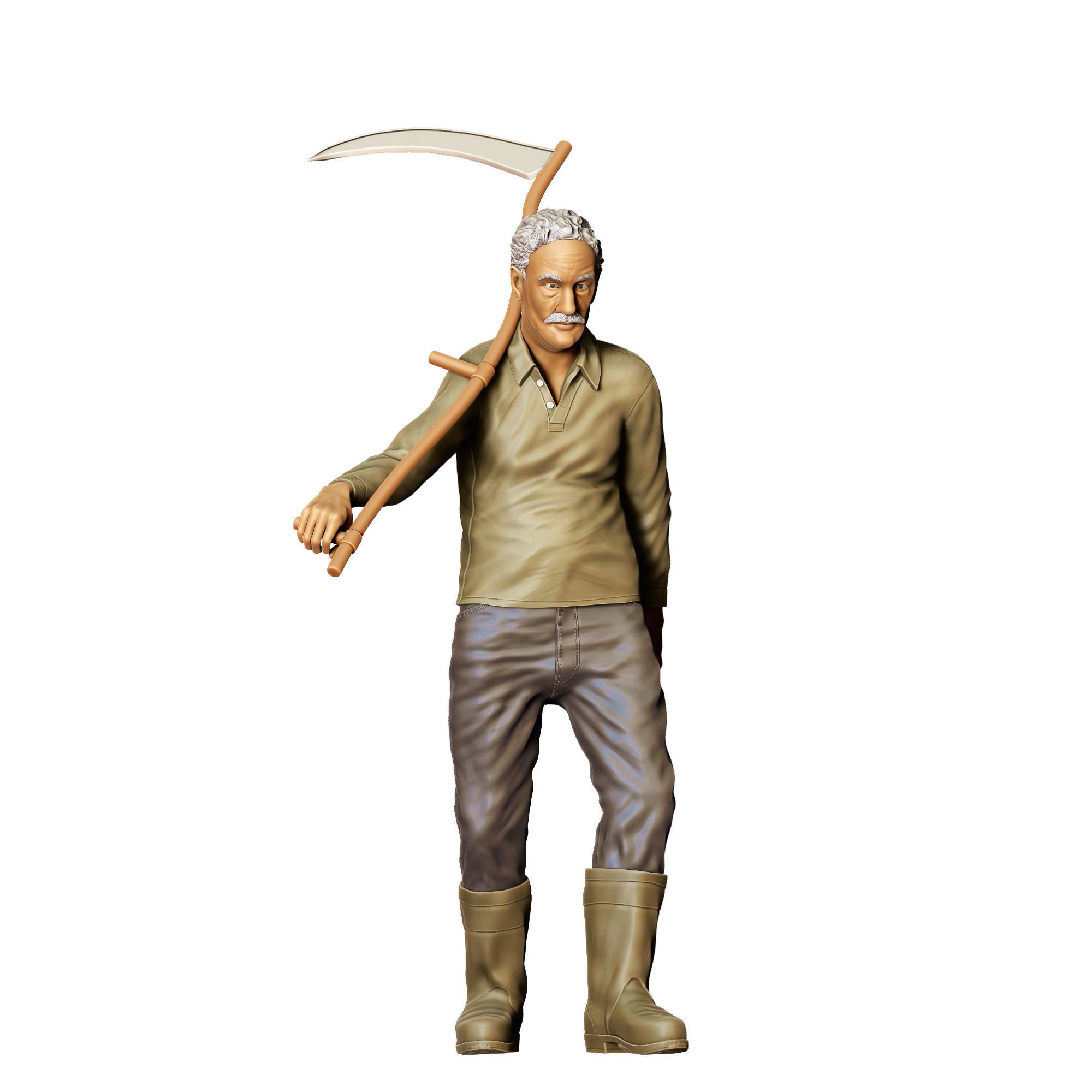 N1 Farmers Man with Scythe 3D print model_1