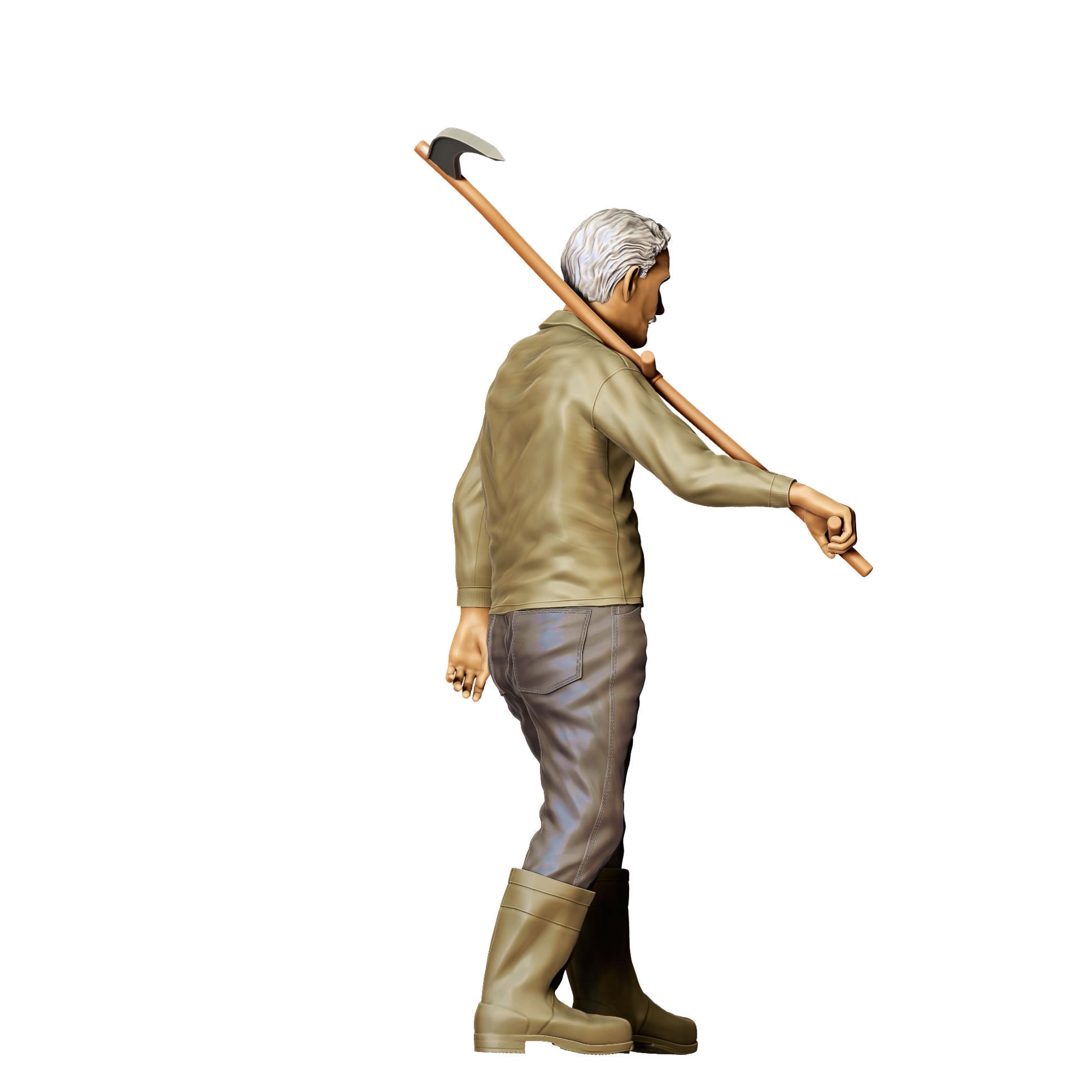 N1 Farmers Man with Scythe 3D print model_8