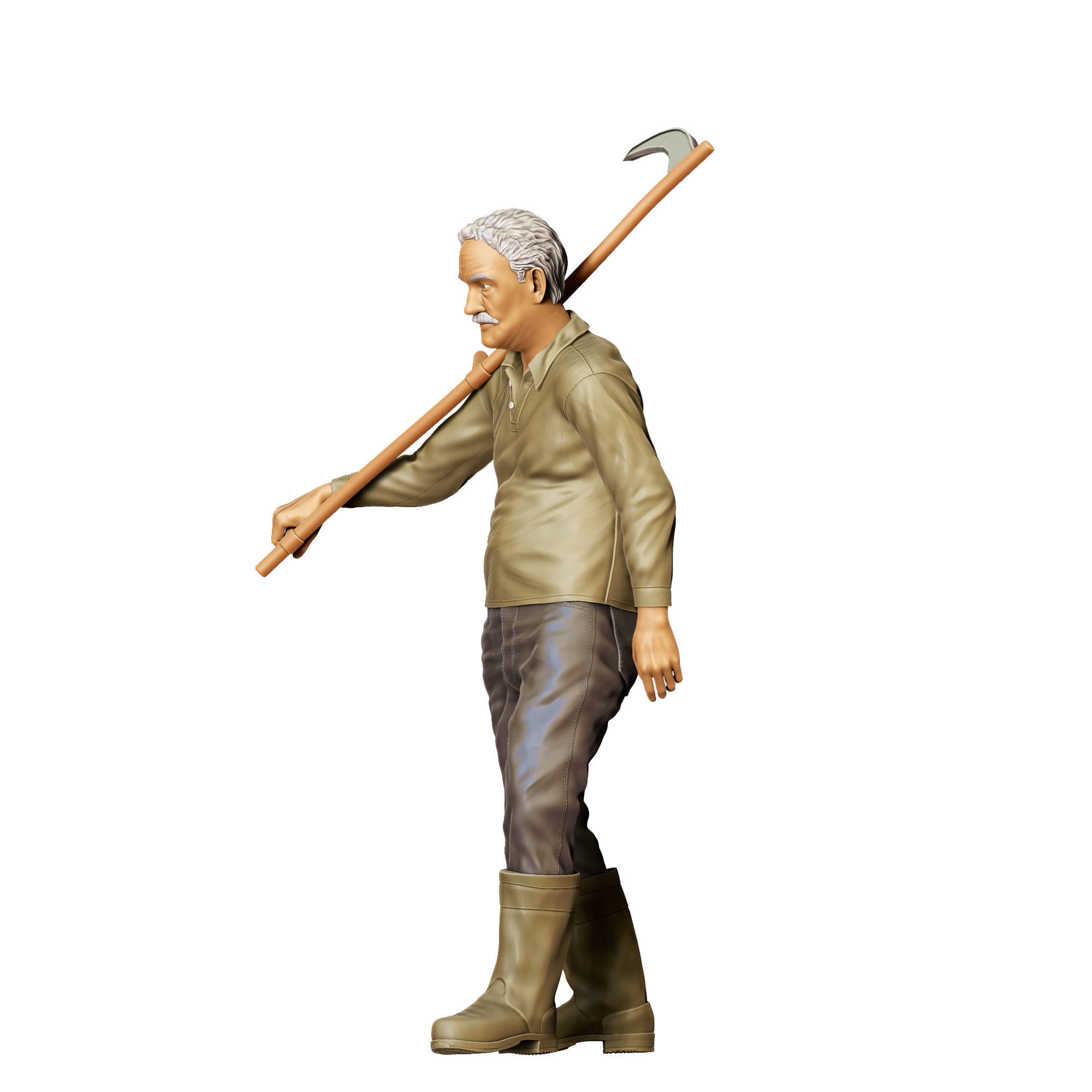 N1 Farmers Man with Scythe 3D print model_20