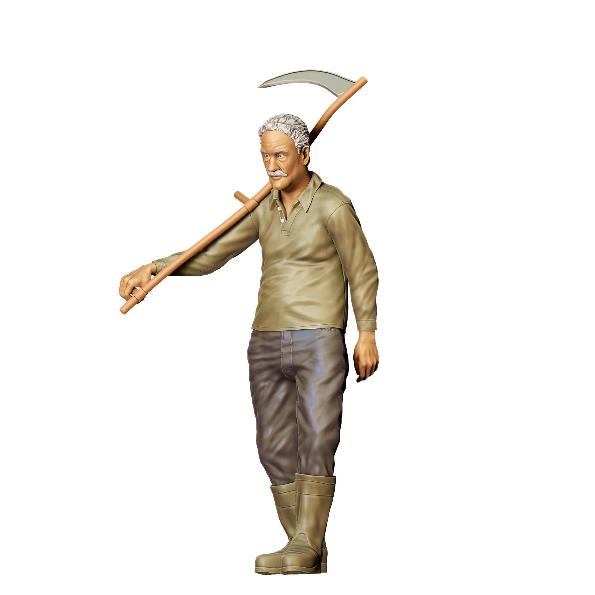 N1 Farmers Man with Scythe 3D print model_22