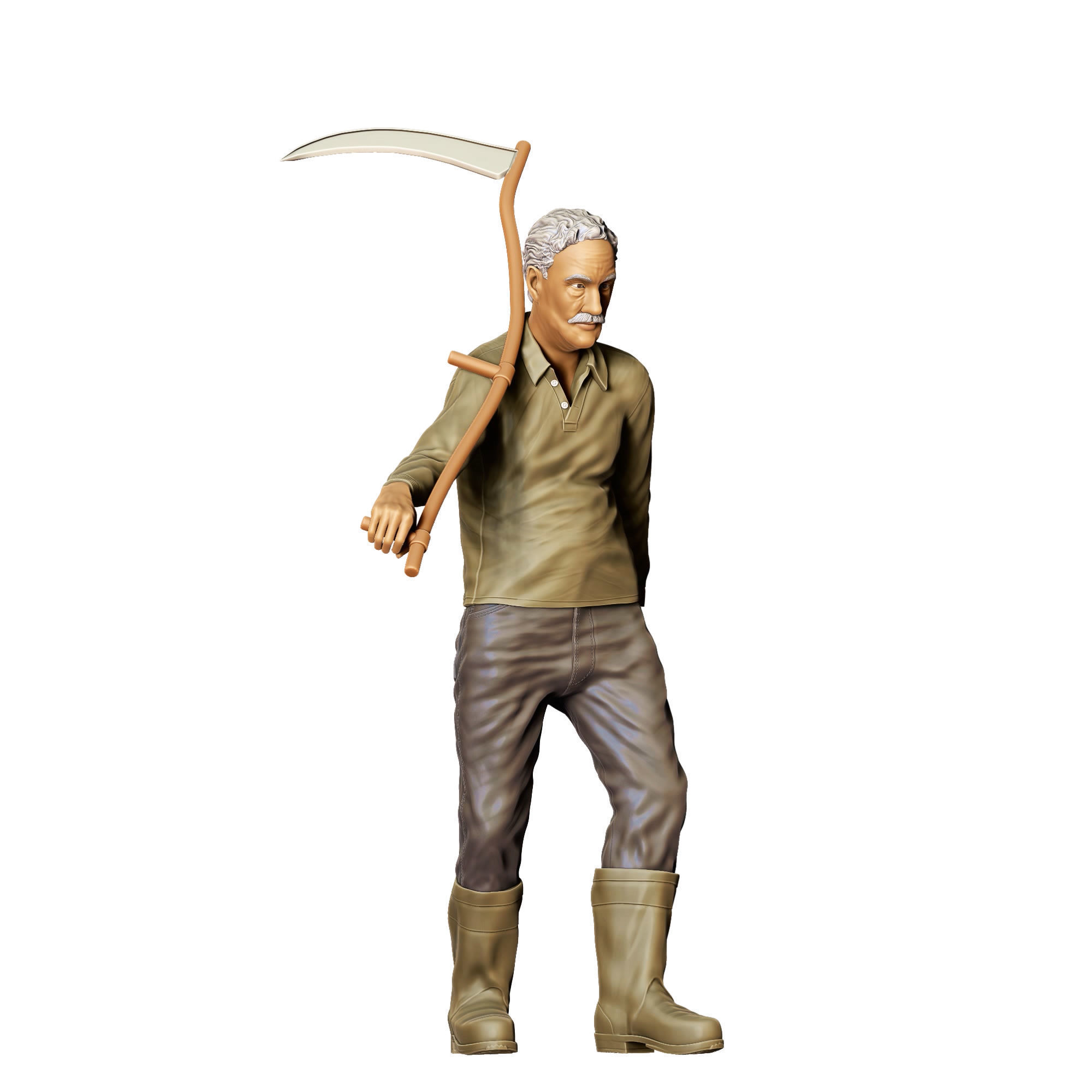 N1 Farmers Man with Scythe 3D print model_2