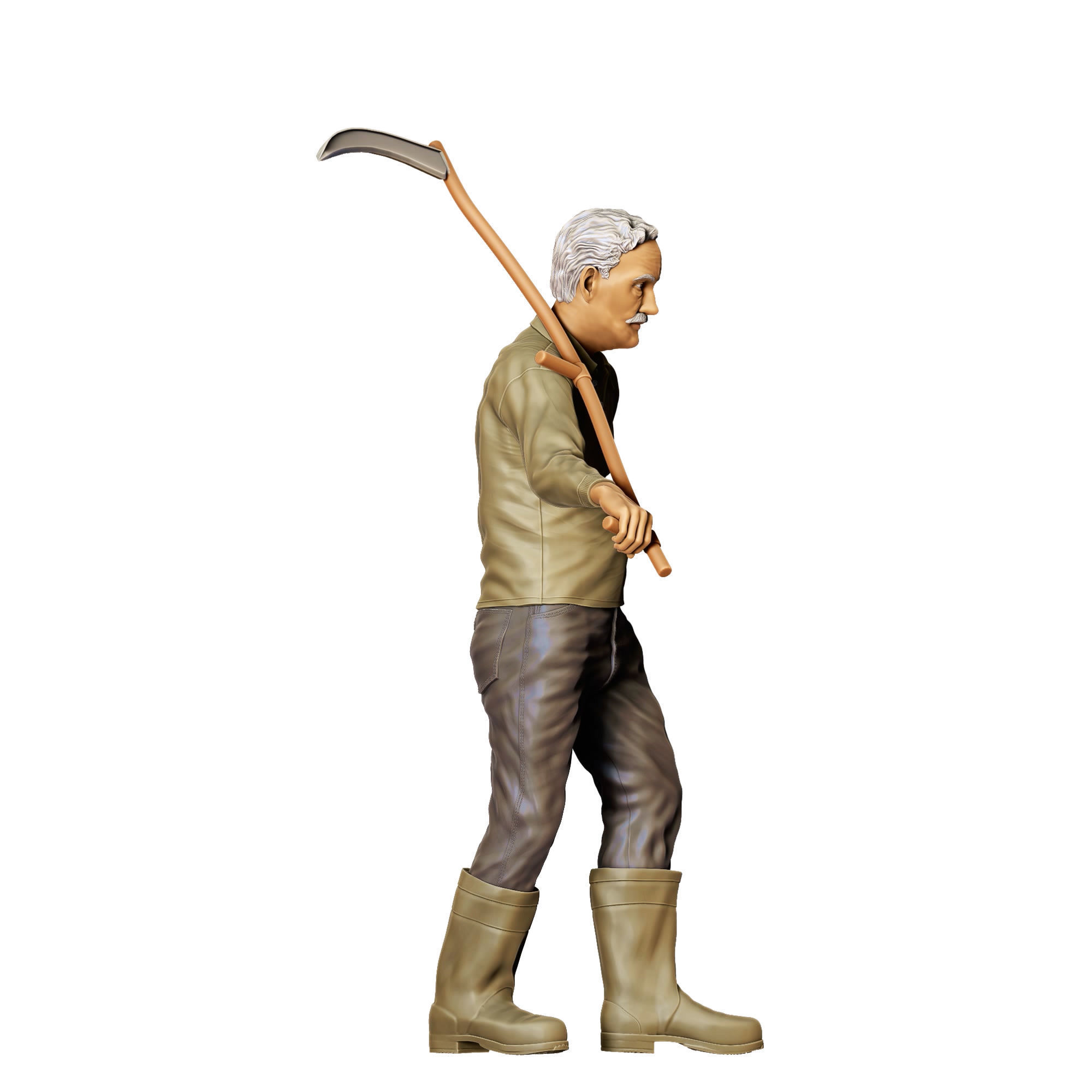 N1 Farmers Man with Scythe 3D print model_5