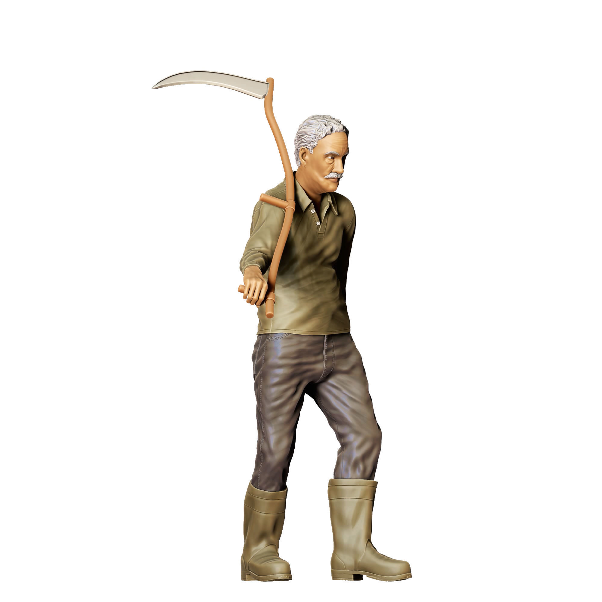 N1 Farmers Man with Scythe 3D print model_3