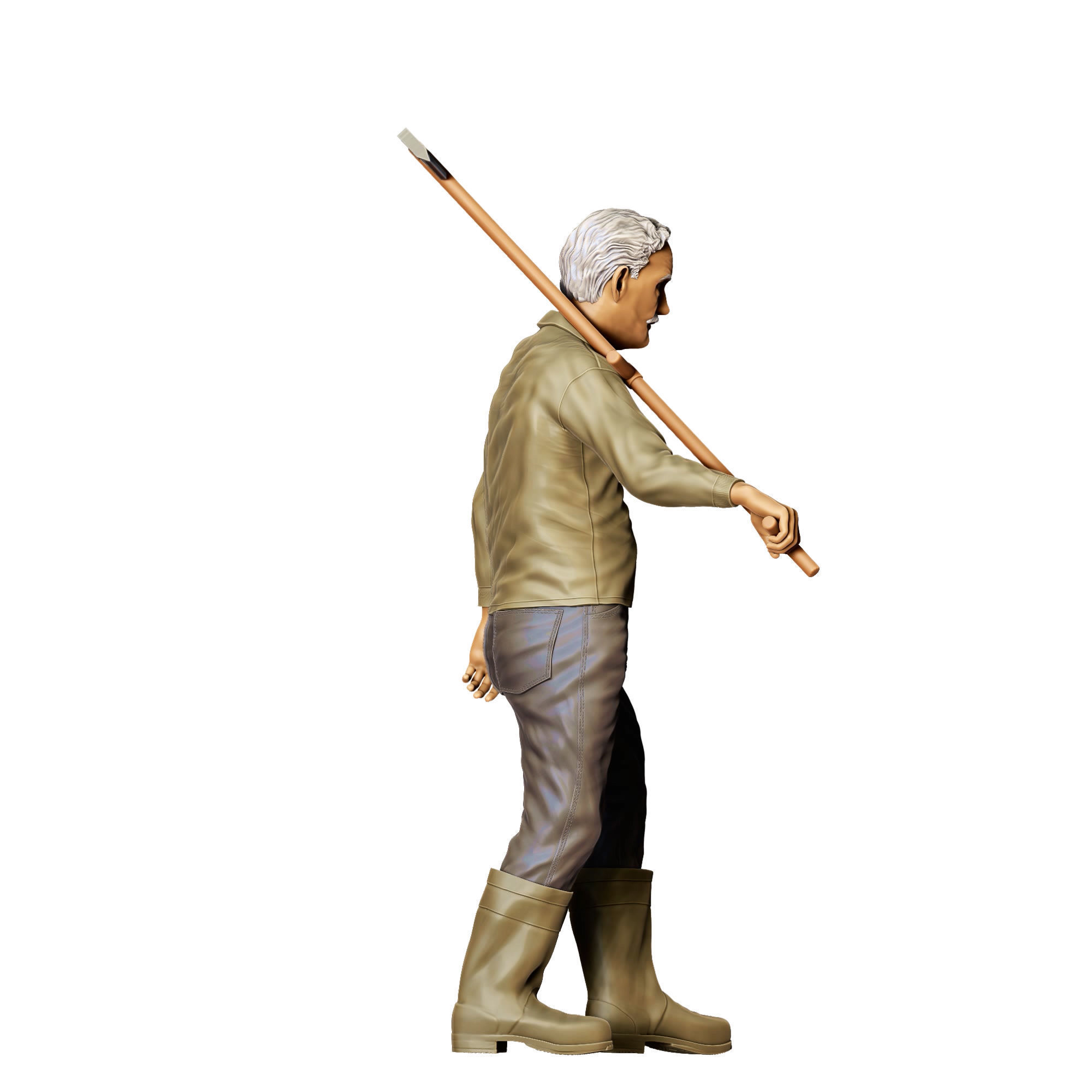 N1 Farmers Man with Scythe 3D print model_7