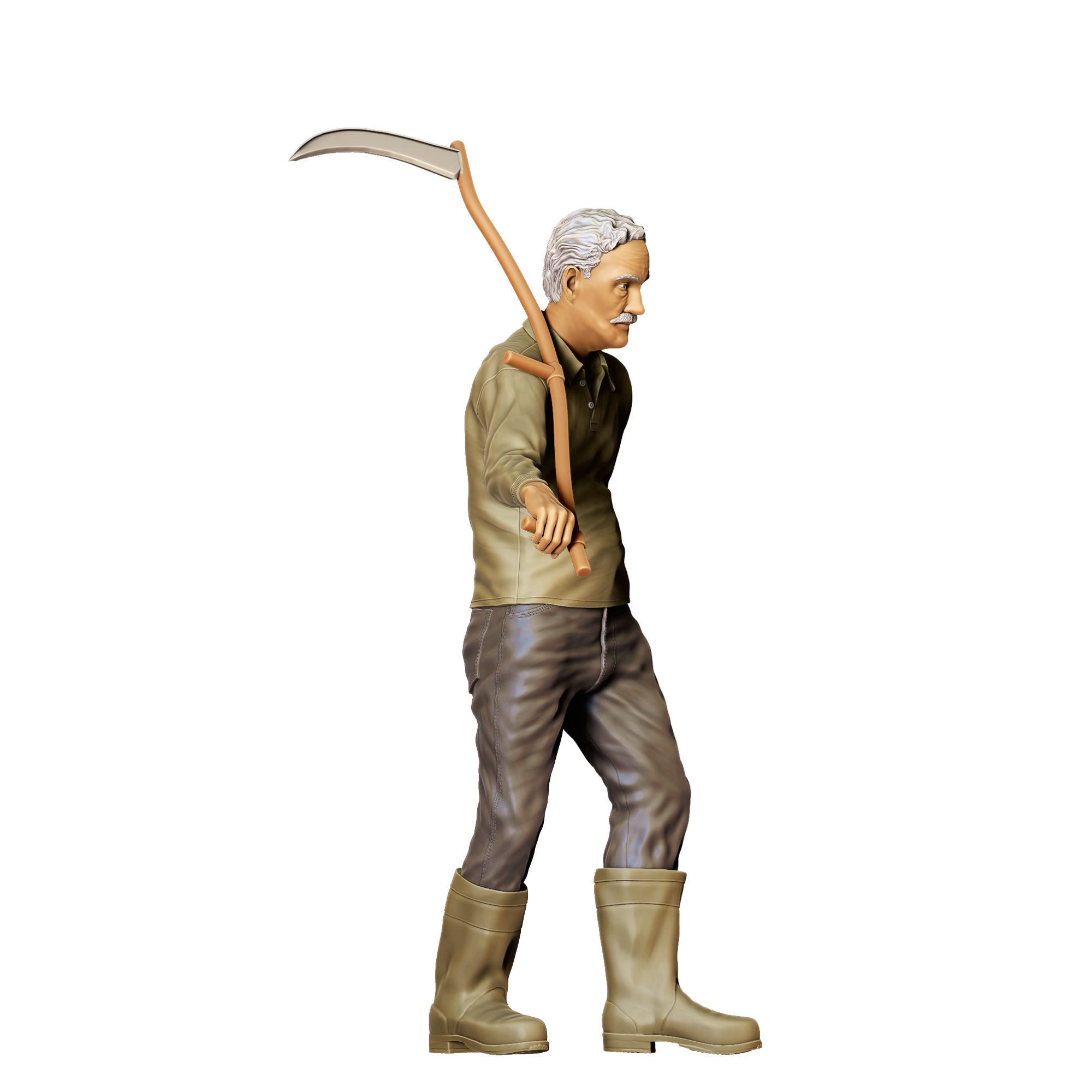 N1 Farmers Man with Scythe 3D print model_4