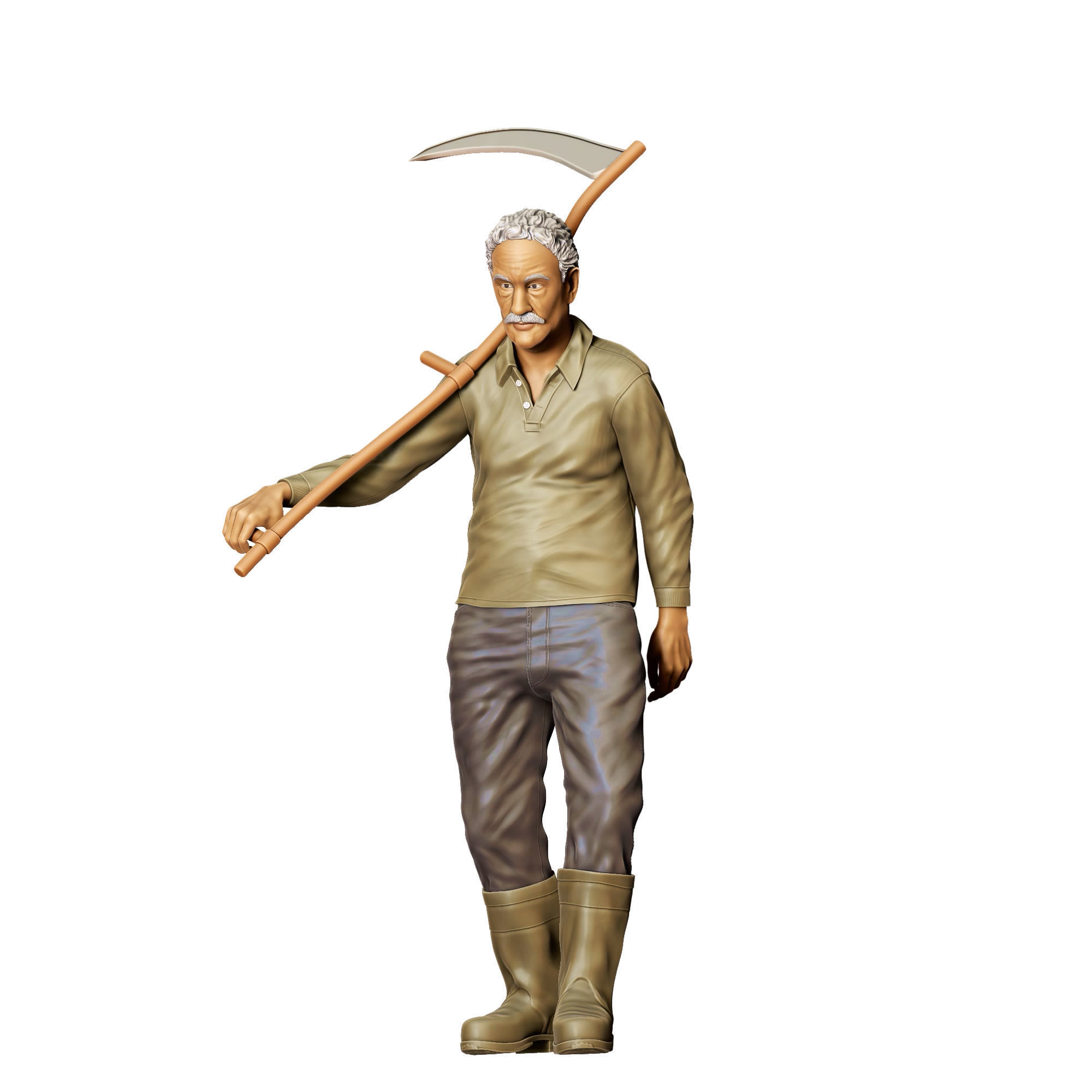 N1 Farmers Man with Scythe 3D print model_23