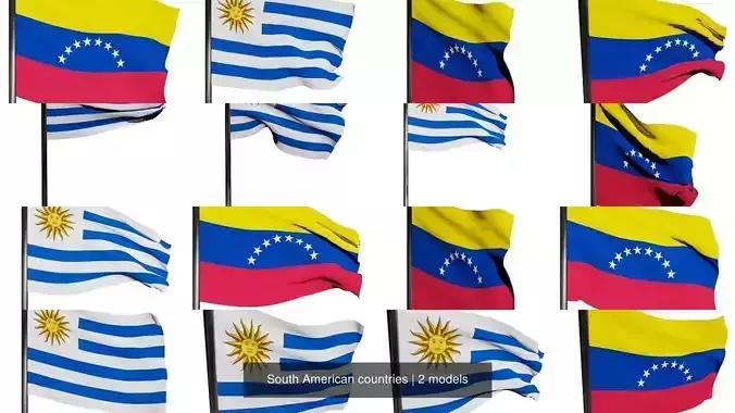 South American countries 3D Model Collection