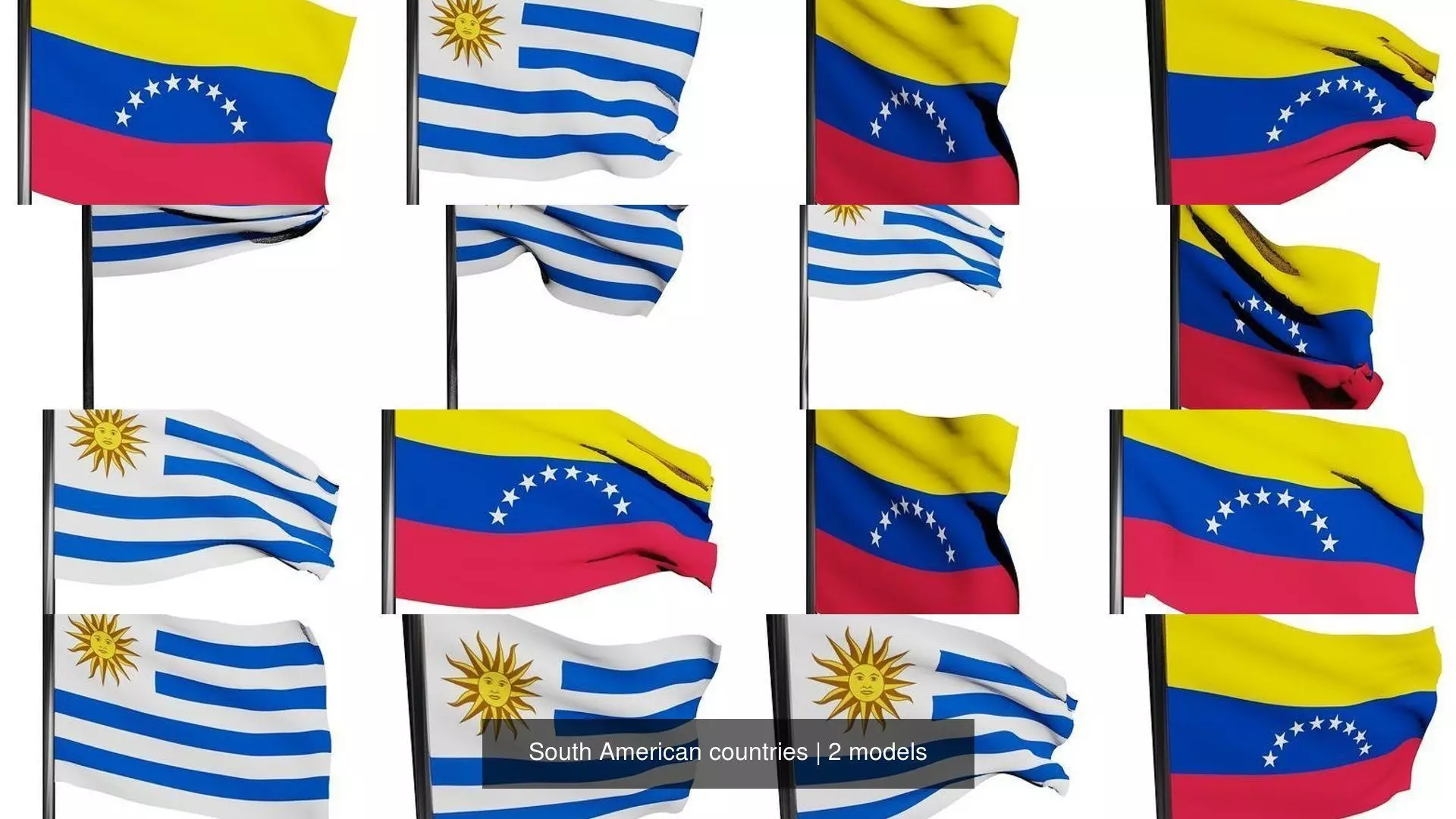 South American countries 3D Model Collection_0