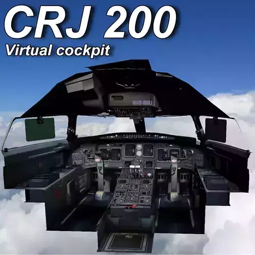 CRJ 200 Virtual cockpit Low-poly 3D model