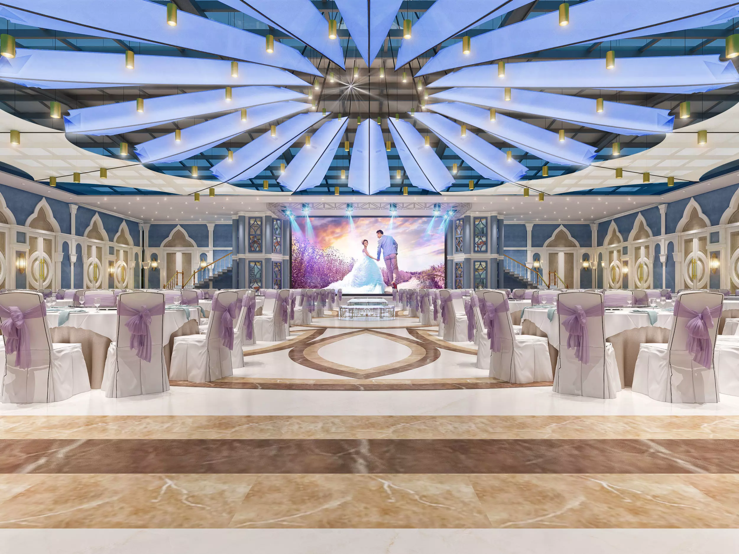 Hotel Banquet Hall 3D model