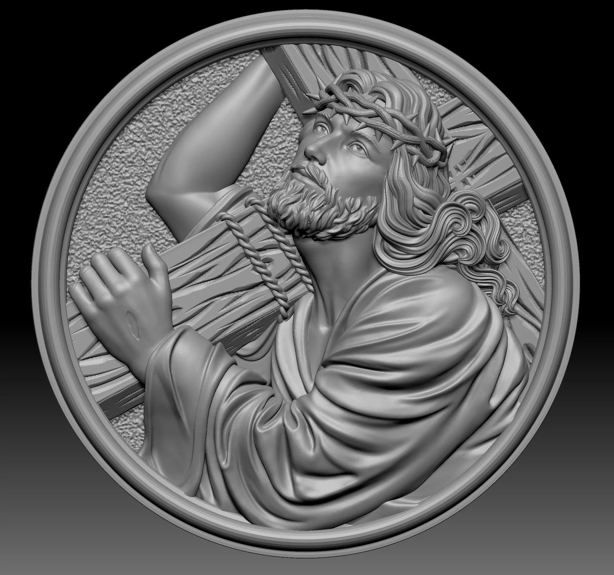 Jesus  Pendant 3D print model_0