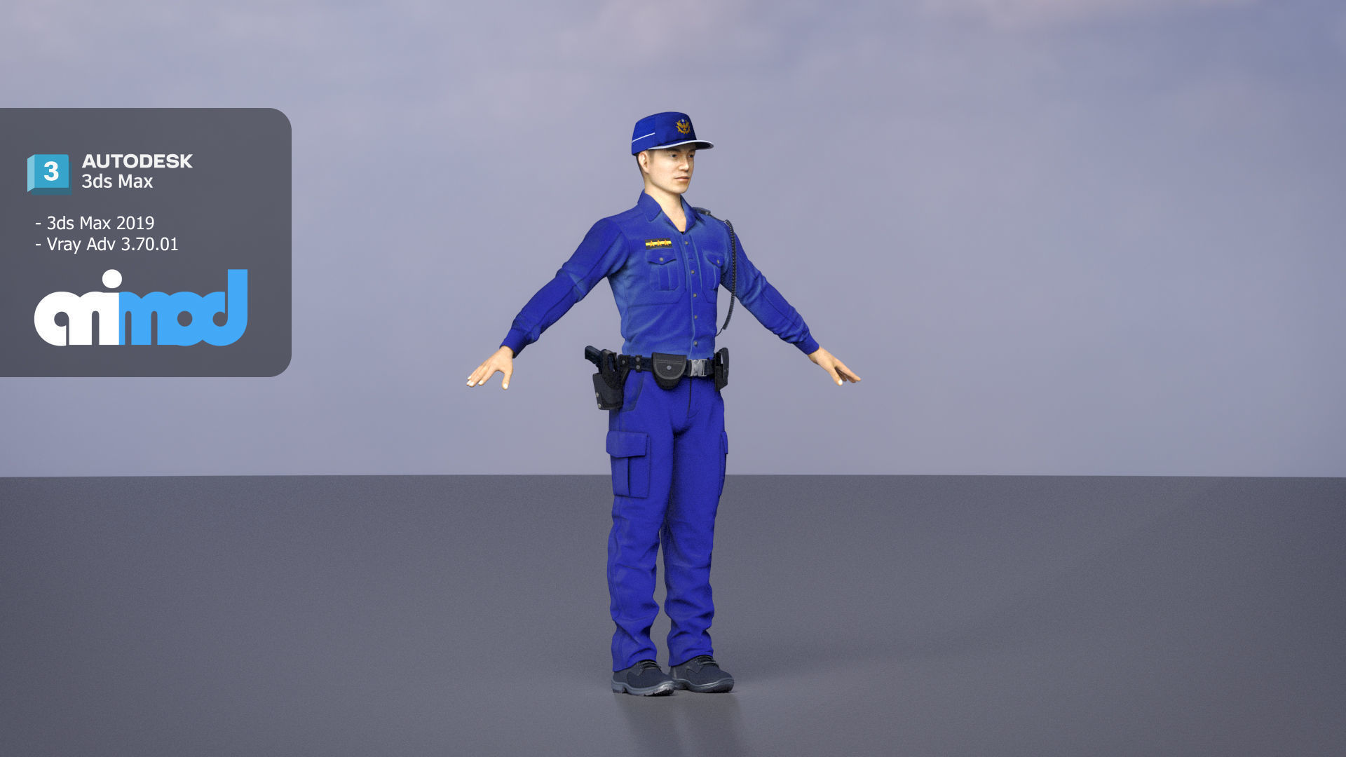 Taiwan Police Officer 0008 3D model_1